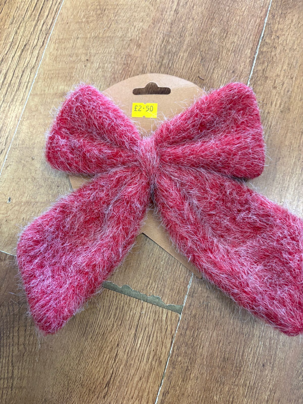 Small red fleece Christmas bow