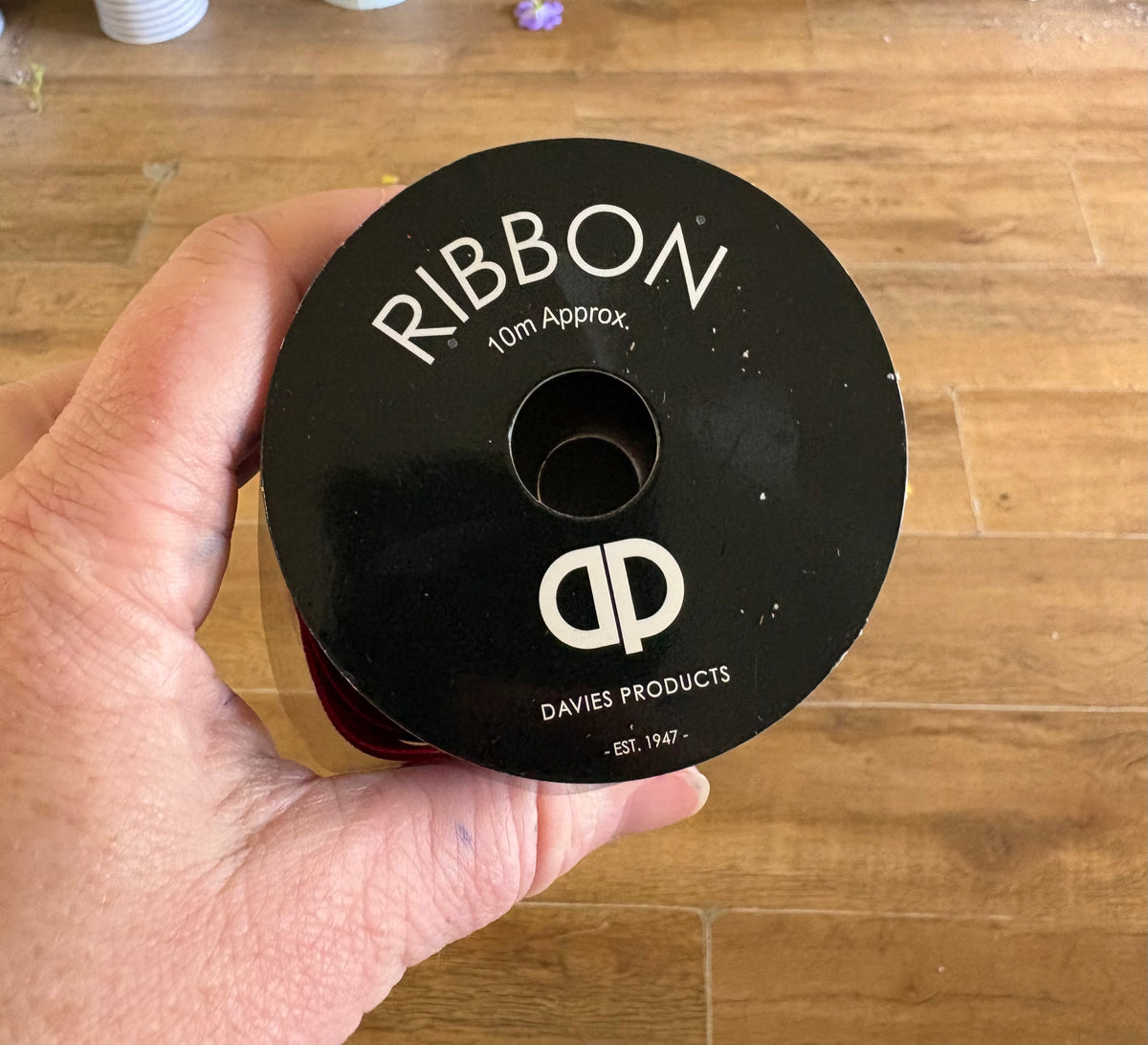 10m burgundy velvet 1cm (10mm) ribbon