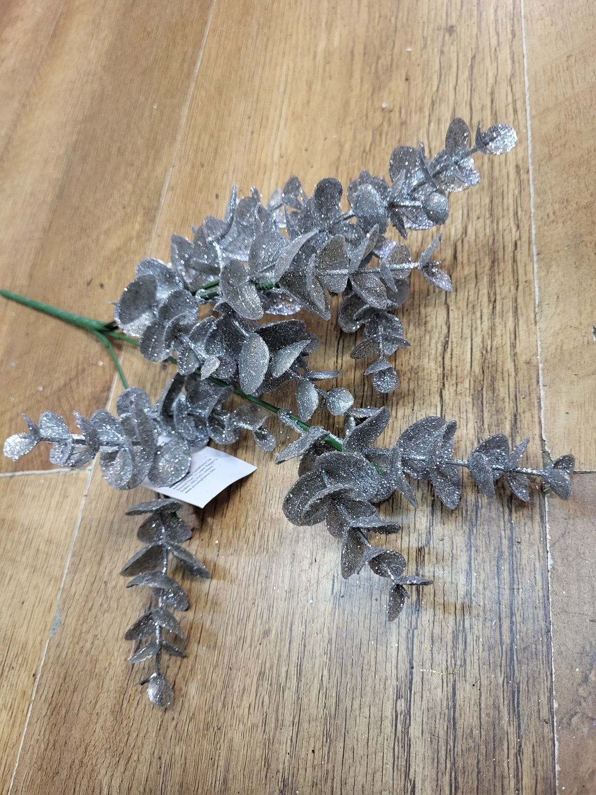 Glittered eucalyptus bunch - 2 colours available image 10
