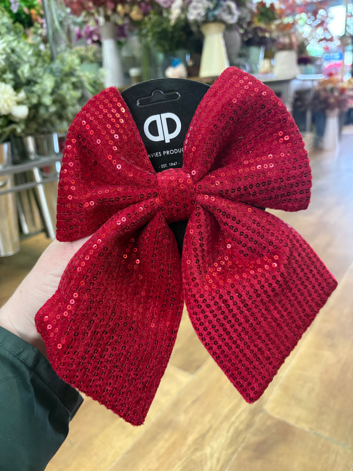 20x24cm red sequin bow