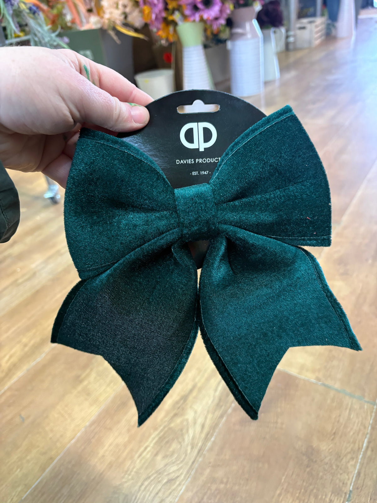 20x24cm dark green velvet Christmas bow