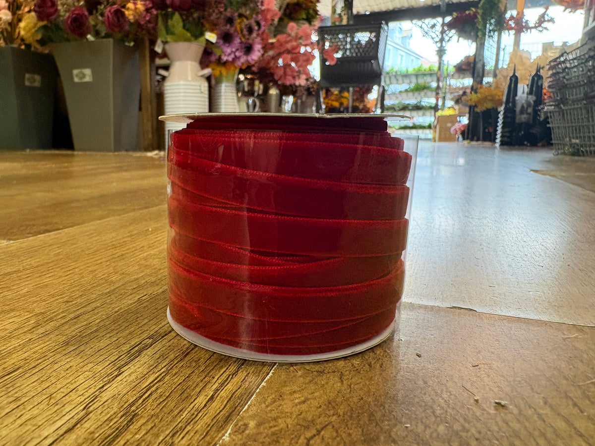 10m red velvet 1cm (10mm) ribbon