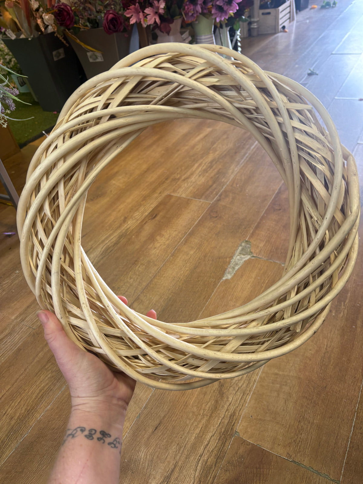 Approx 40cm natural wicker wreath