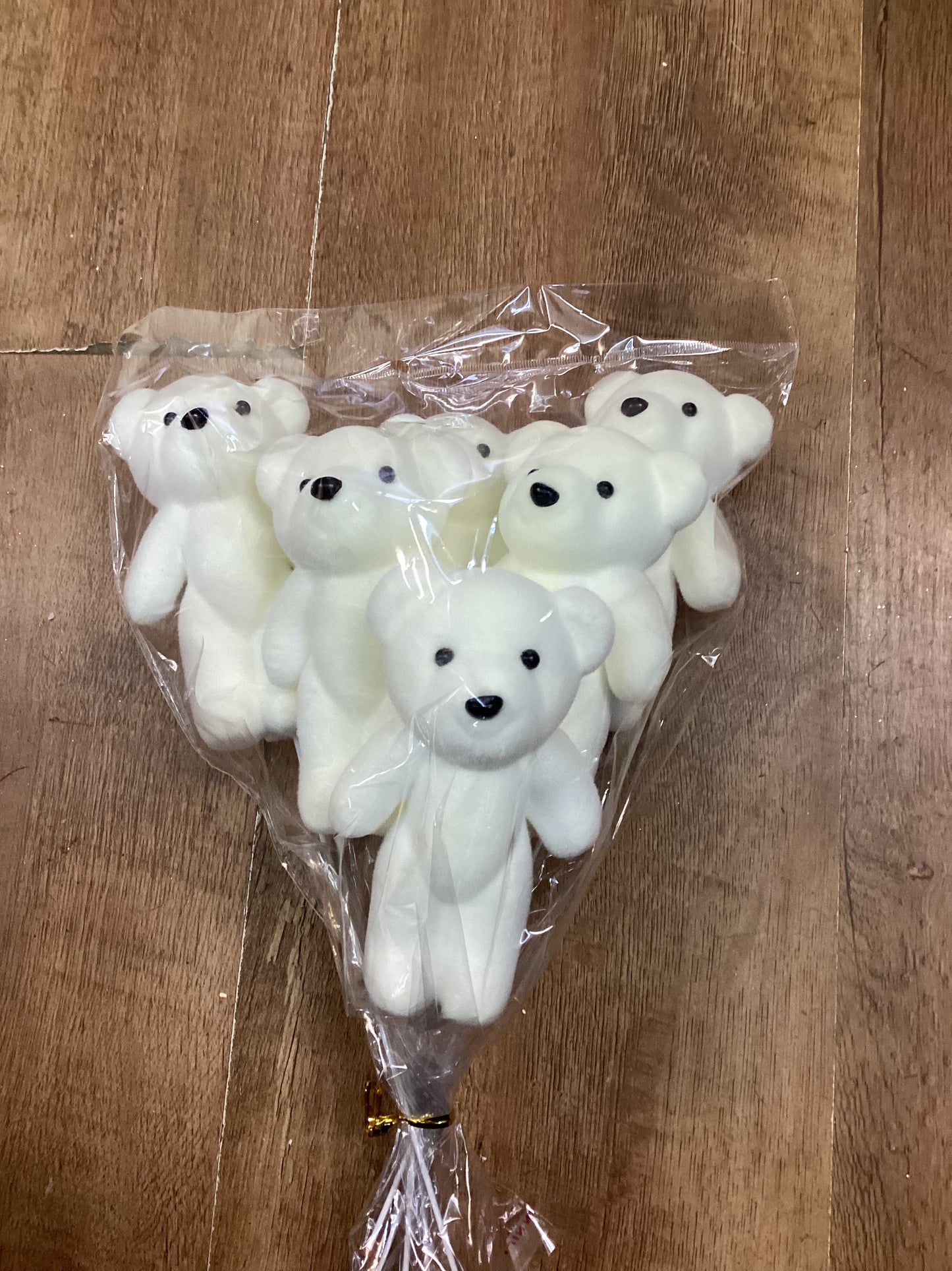 Pack of 6 flocked bear picks
