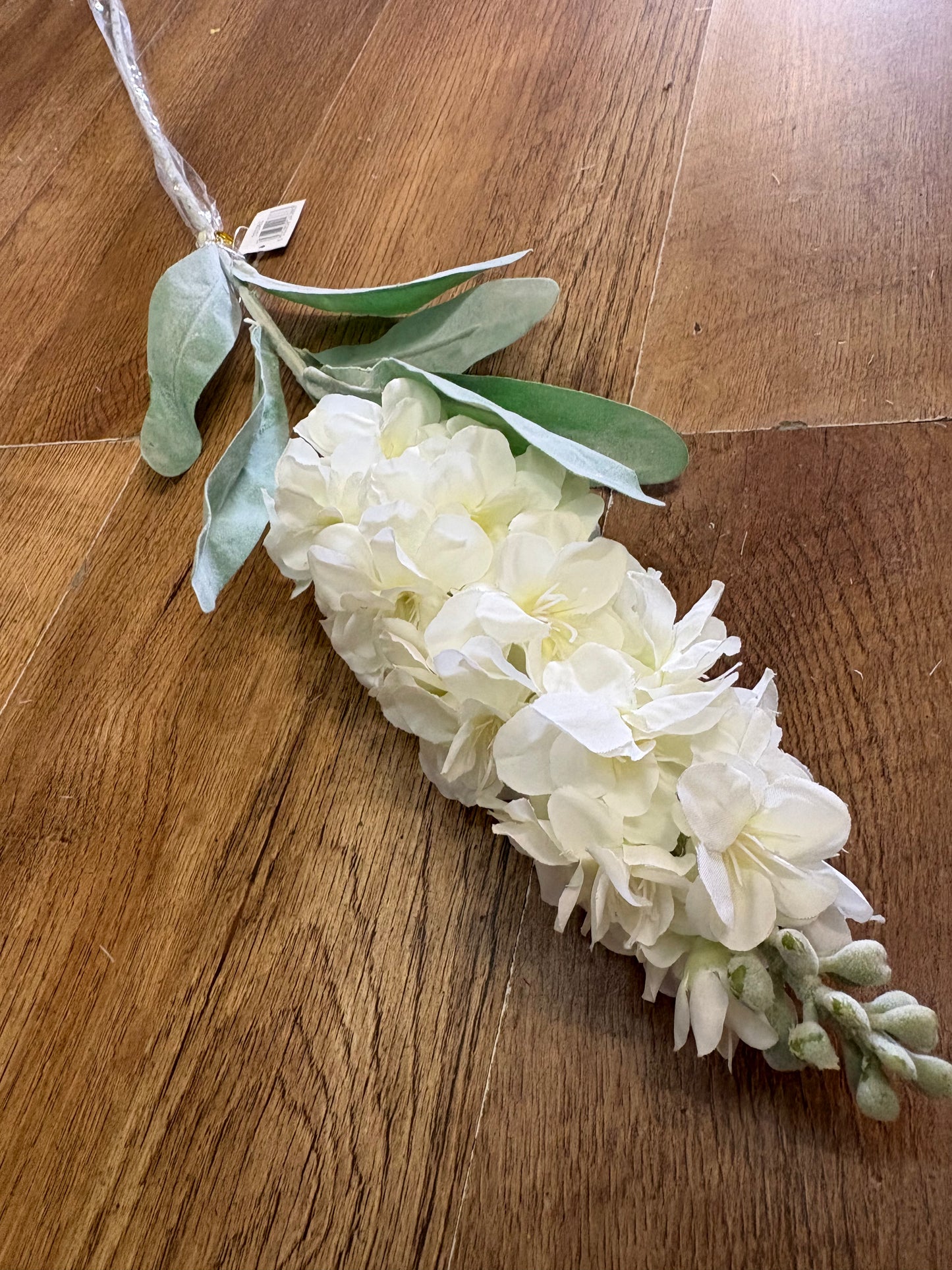 82cm tall flocked leaf ivory stock flower