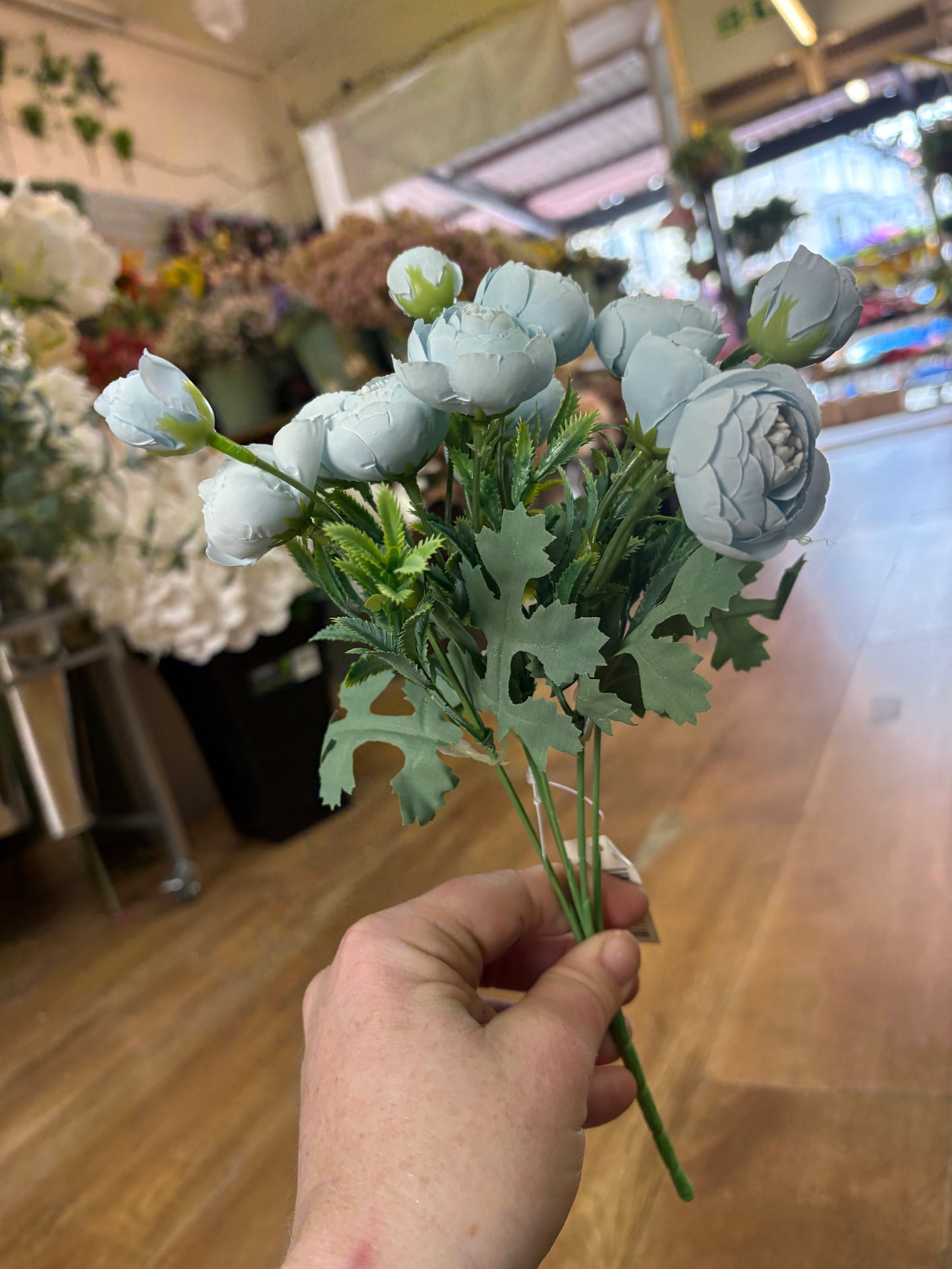 Small soft blue closed peony bunch