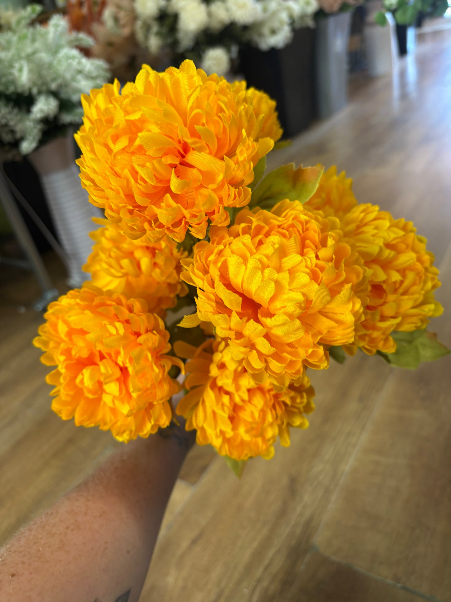 Large autumnal chrysanthemum bouquet - autumnal yellow
