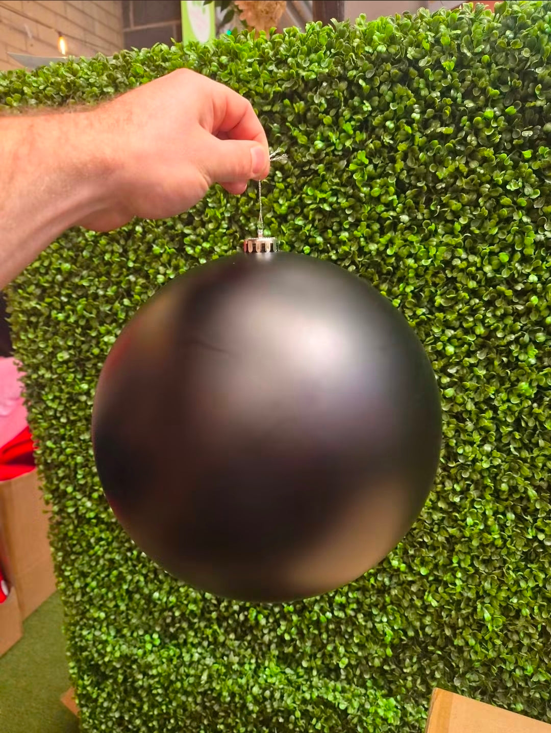 Large 25cm Matte Black Christmas Bauble