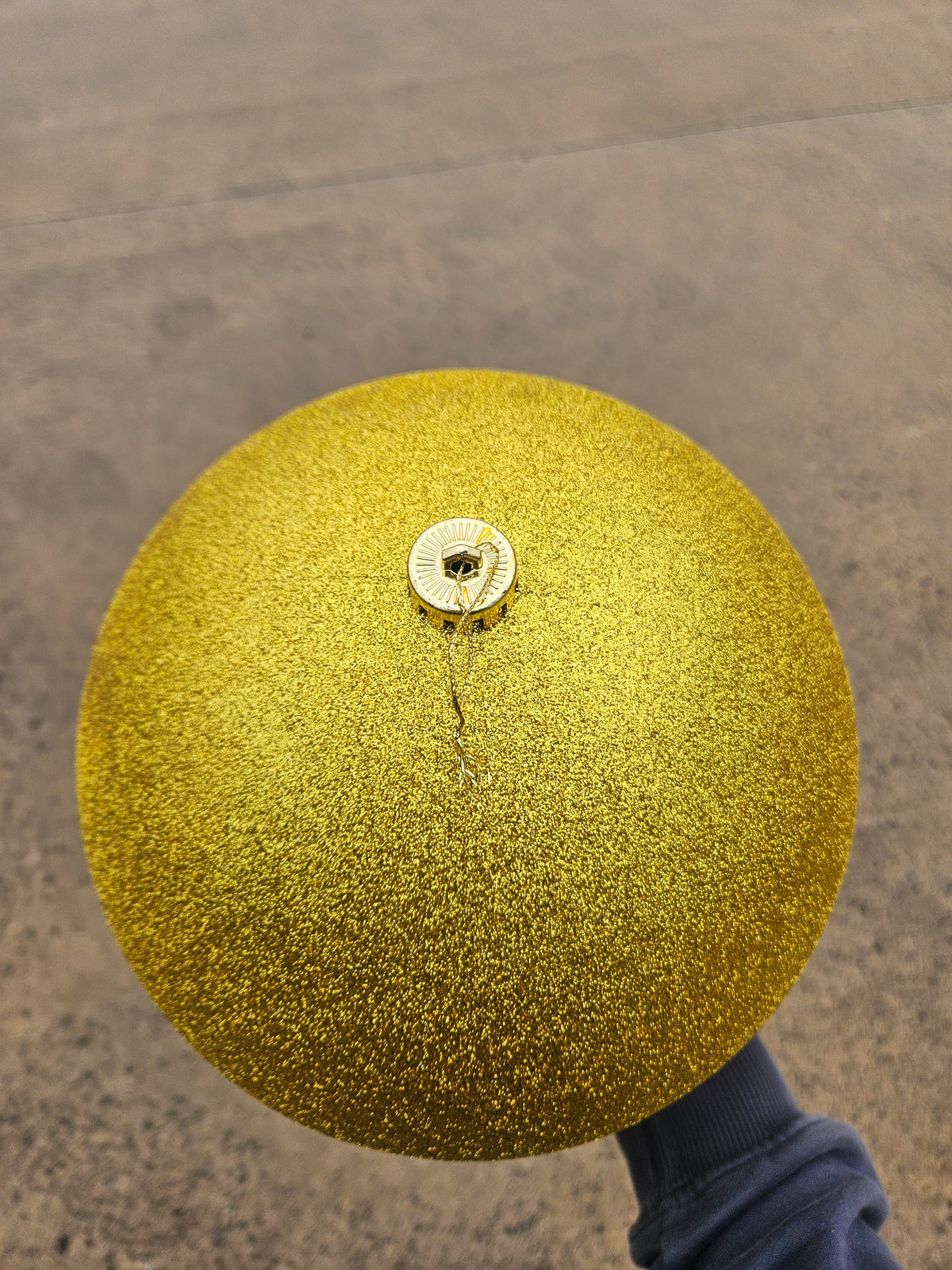 Large 25cm Glittered Gold Christmas Bauble