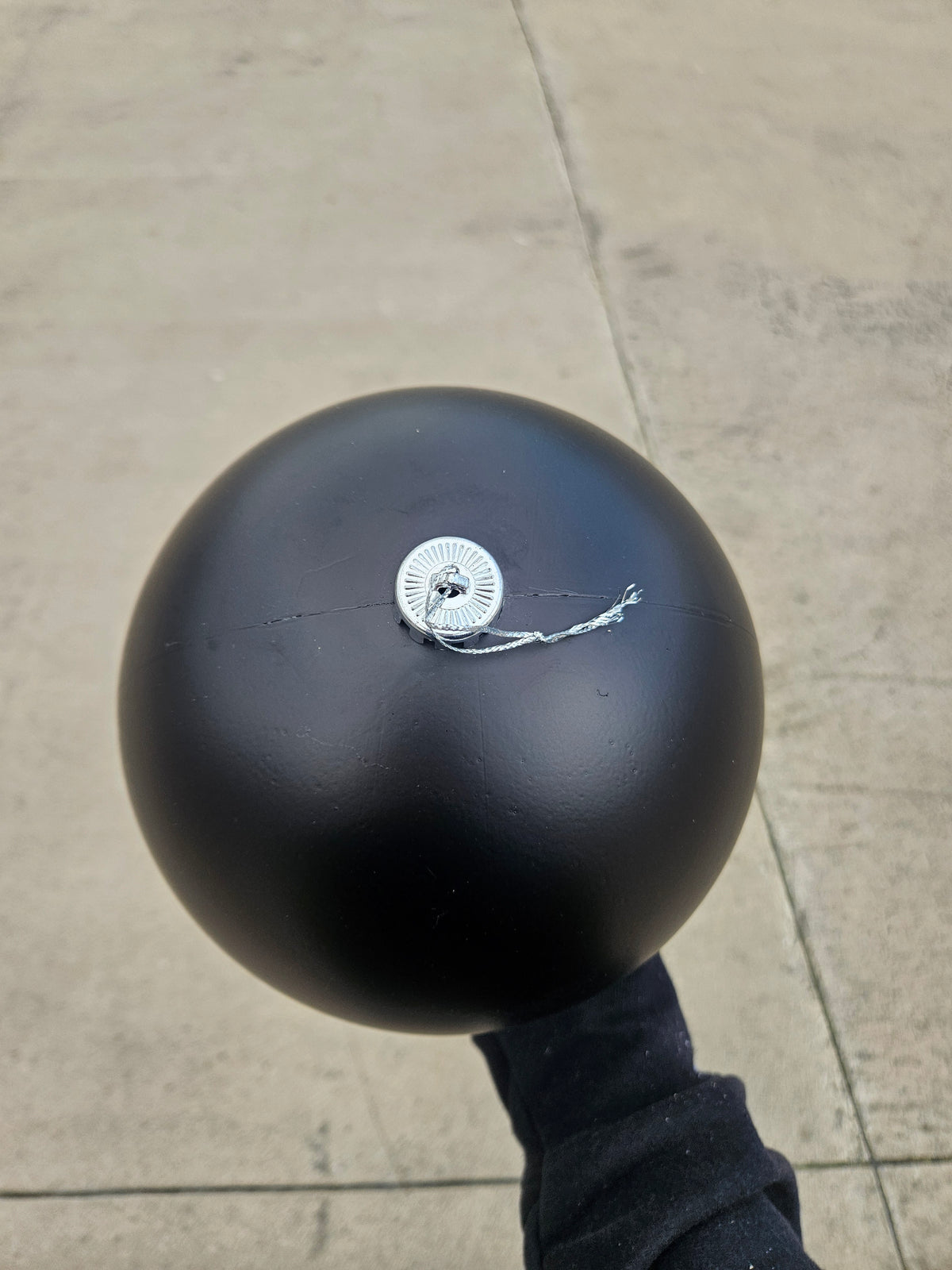 Large 20cm Matte Black Christmas Bauble