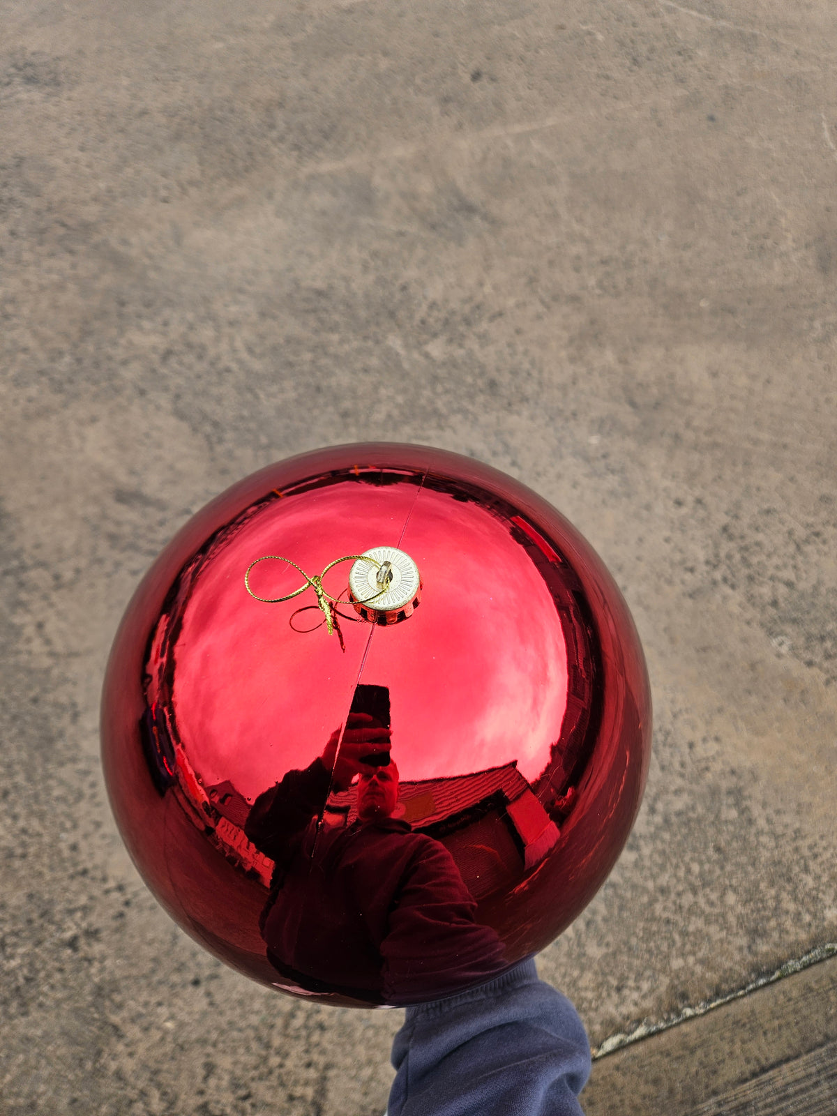 Large 25cm Shiny Red Christmas Bauble