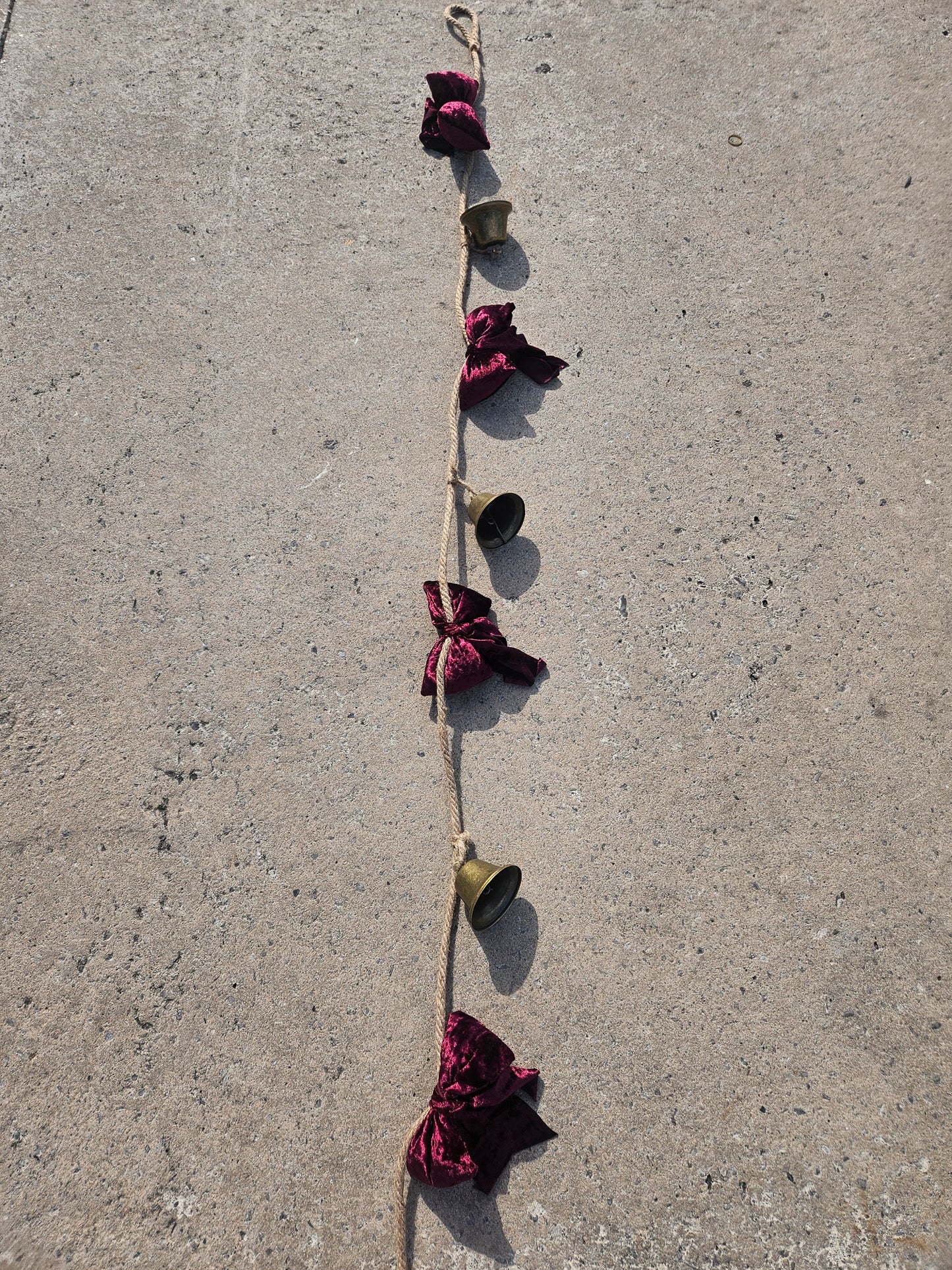 Burgundy and Christmas Bells Garland (1.8m Long)
