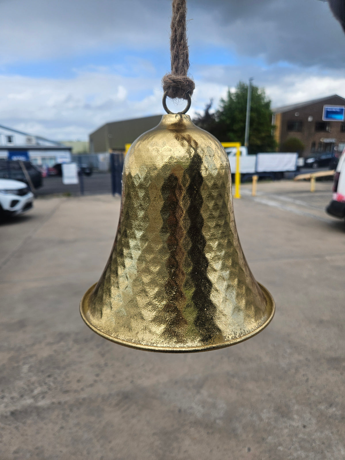 Gold Christmas Bell (18x22 - Measurement Not Including Rope)