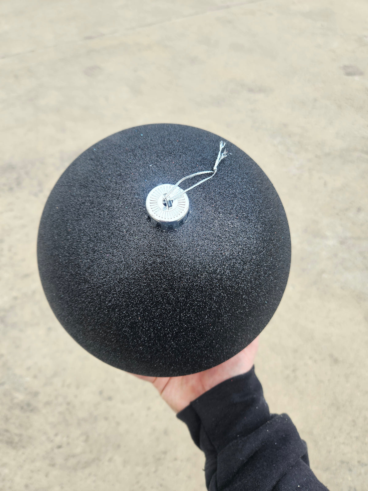 Large 20cm Glittered Black Christmas Bauble