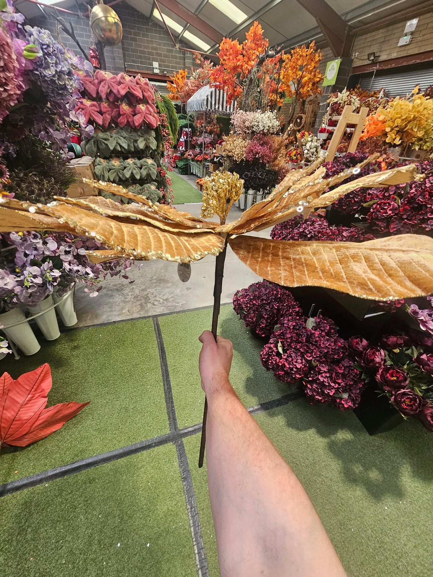Giant Gold Christmas Pointsetta