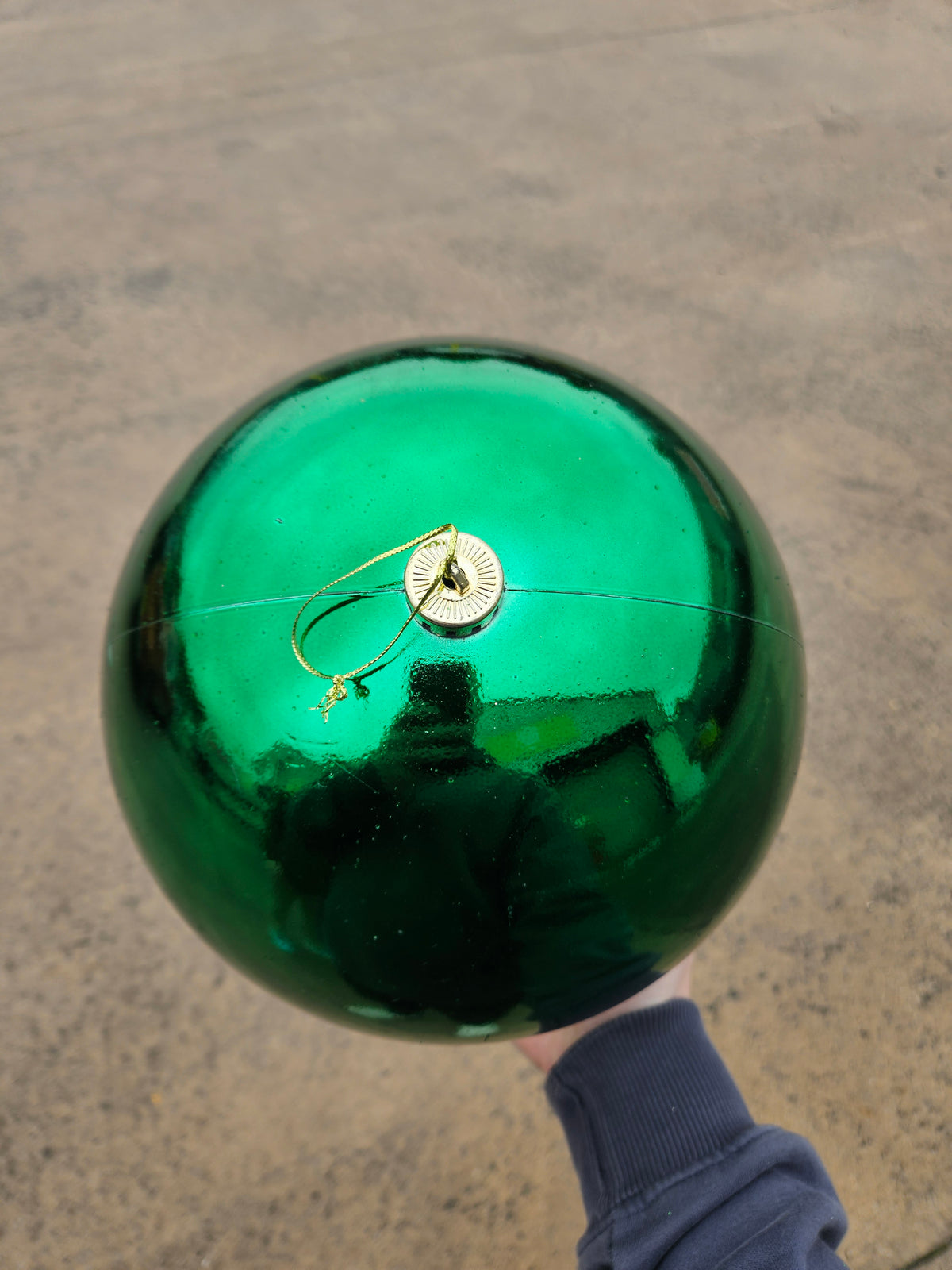 Large 25cm Shiny Green Christmas Bauble