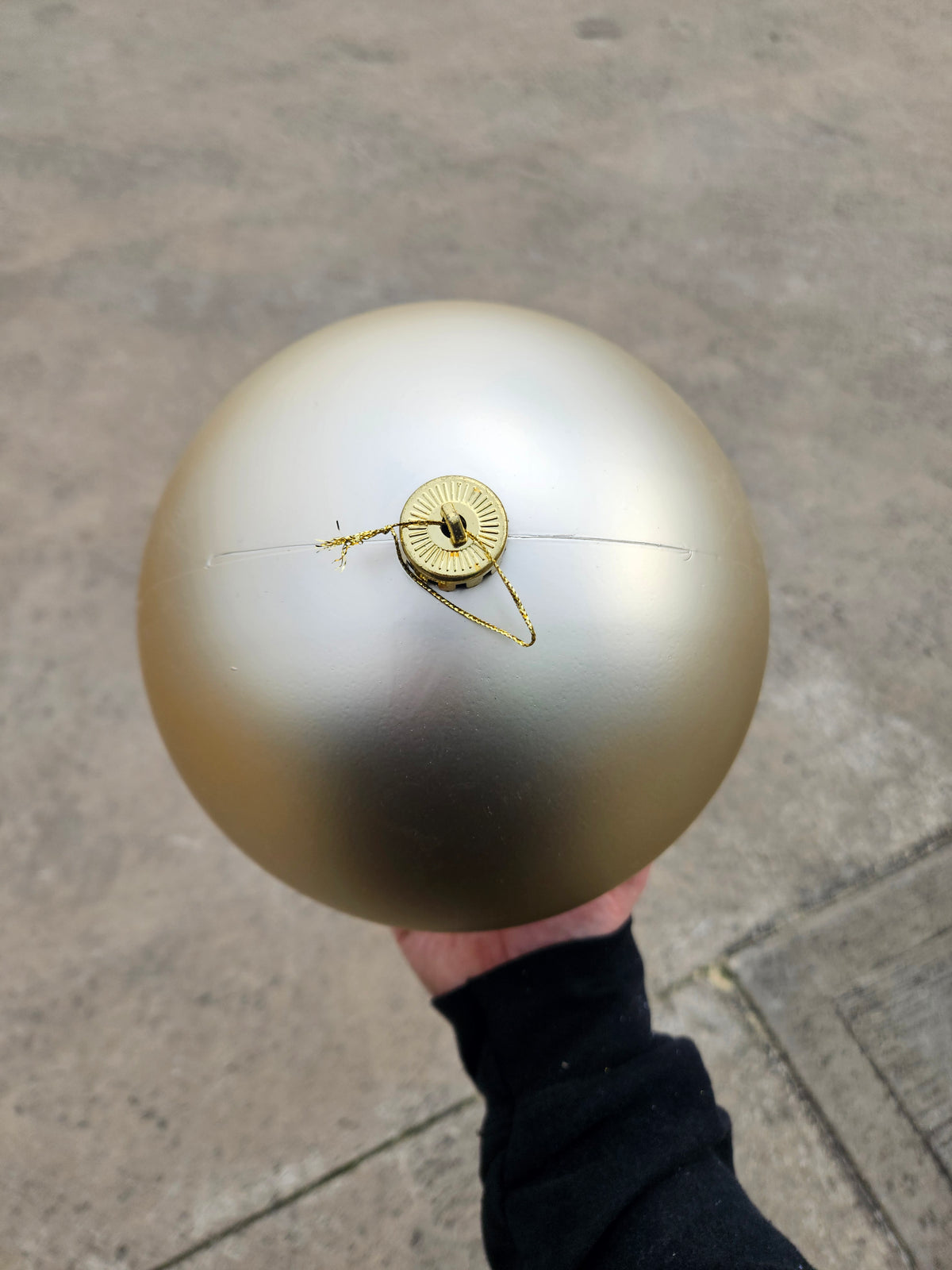 Large 20cm Matte Champagne Christmas Bauble
