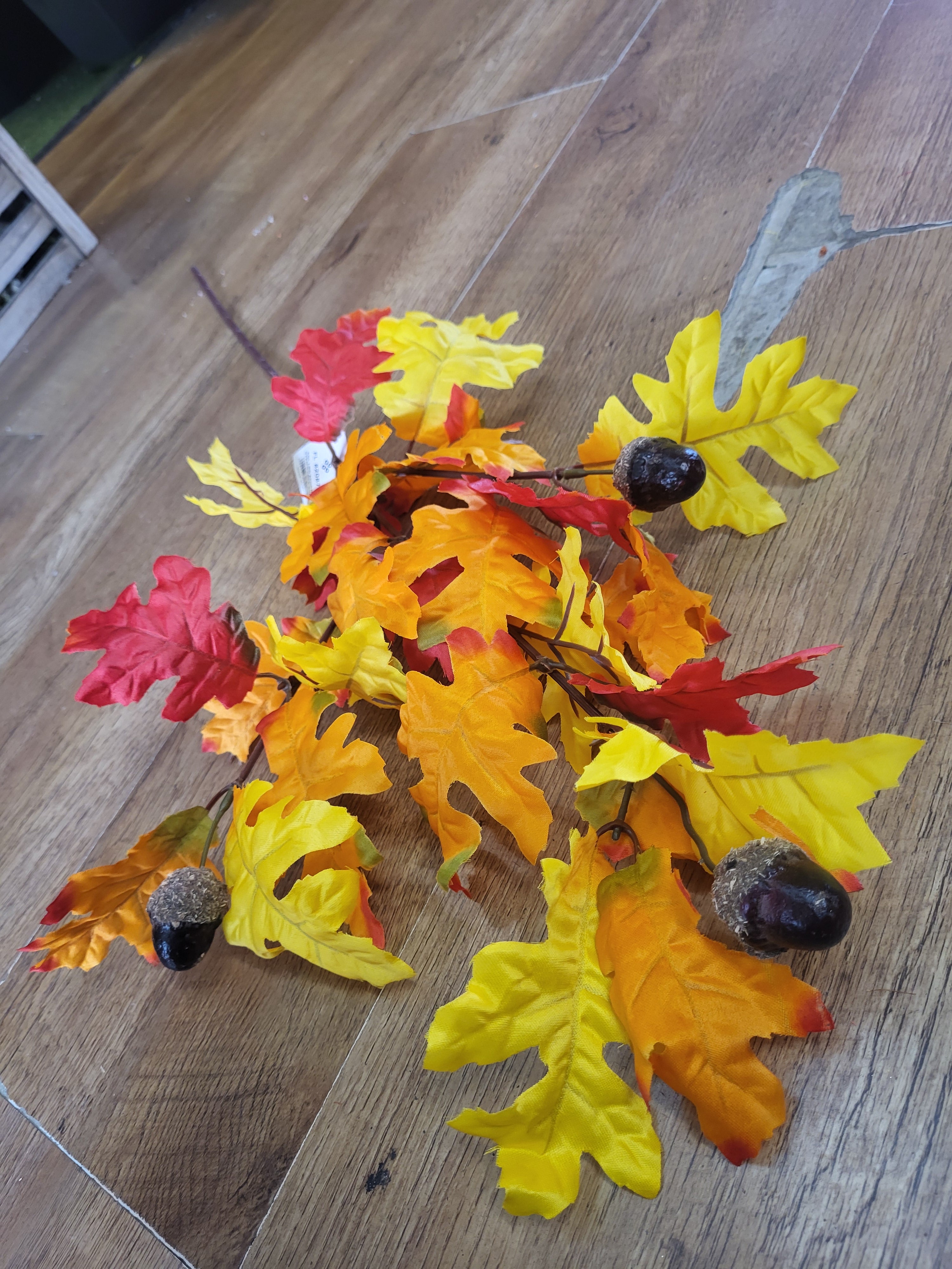 Long stem red/orange/yellow acorn spray image 5