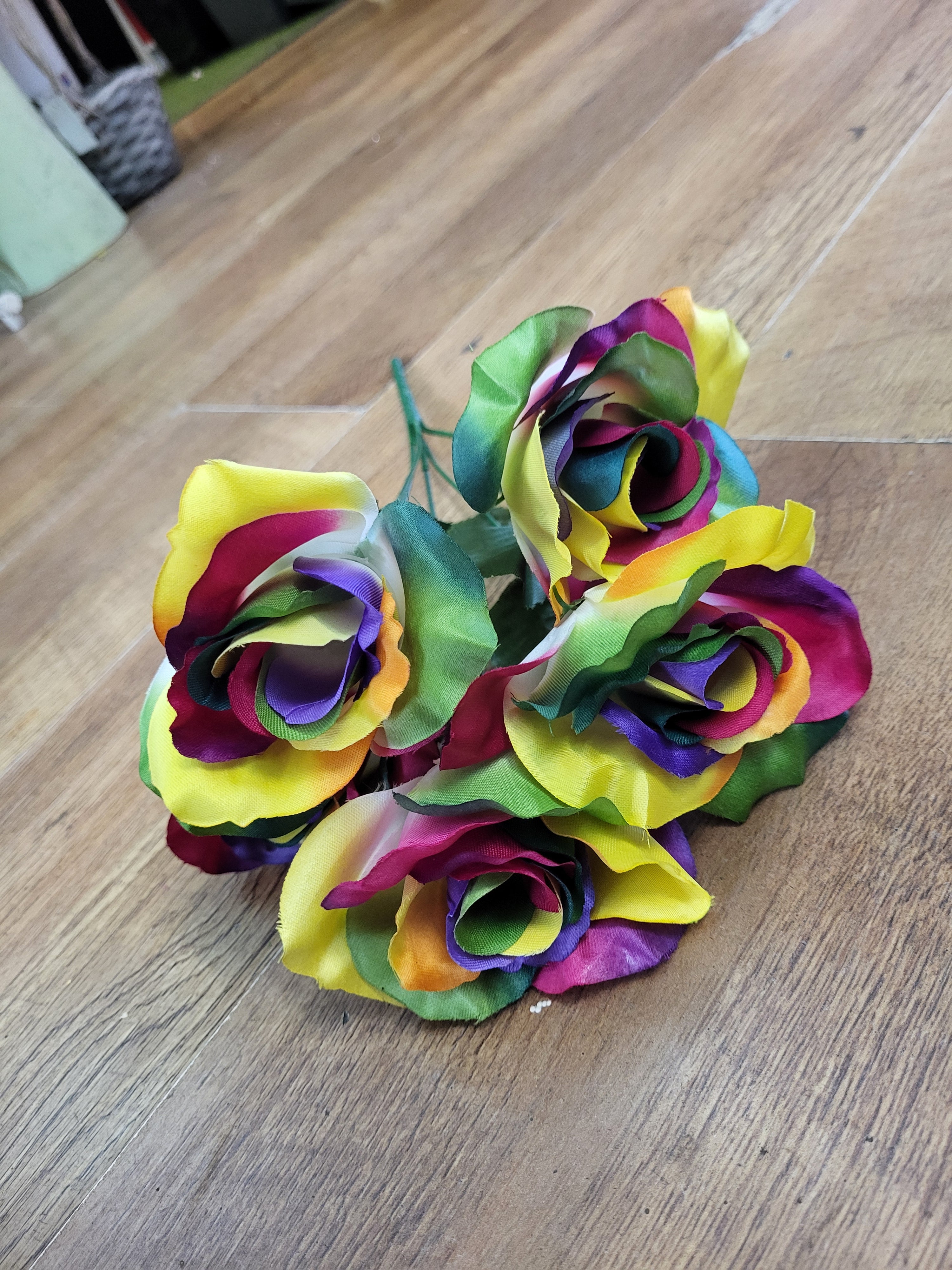 Rainbow Rose bunch image 2