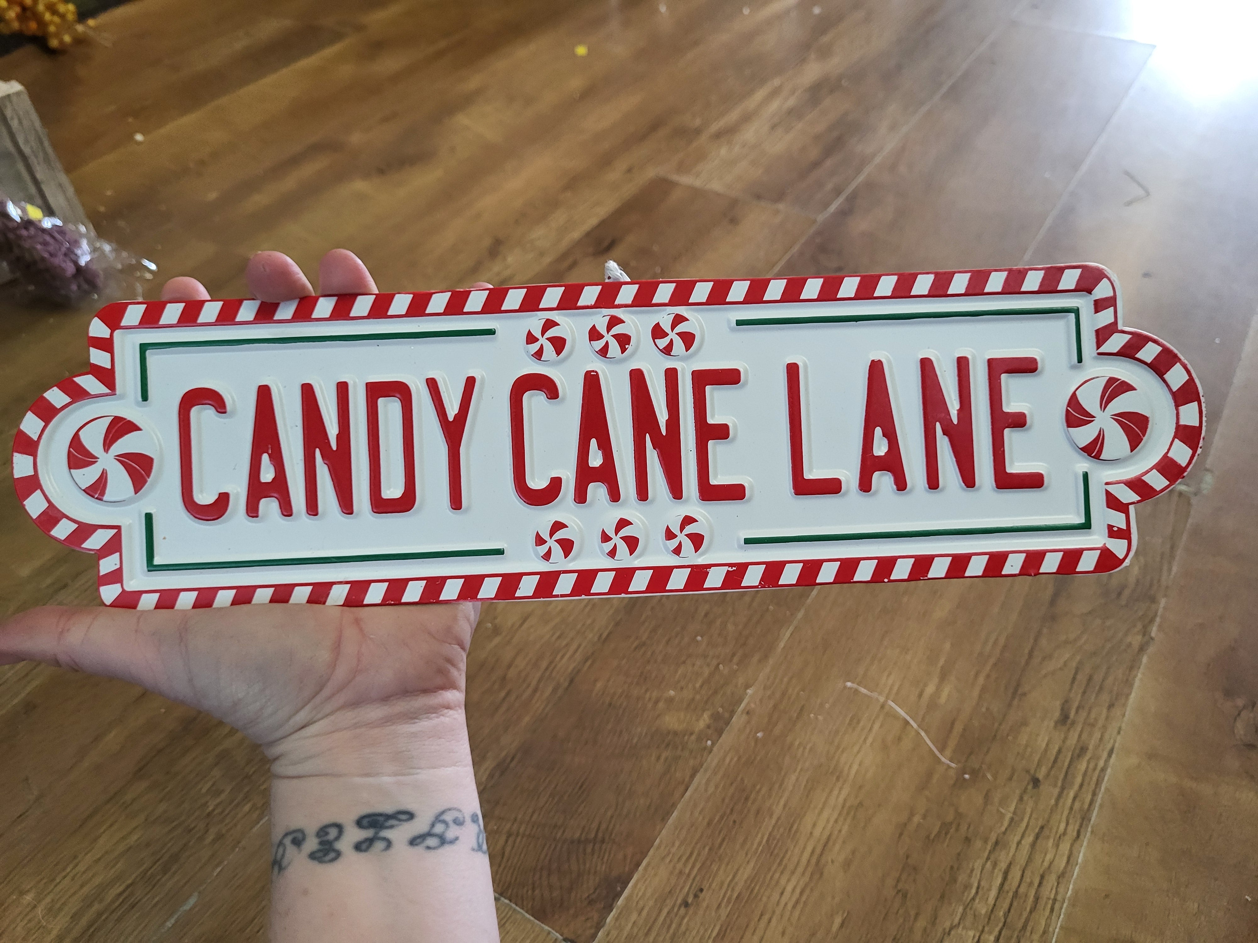 Metal candy cane Lane sign  image 1