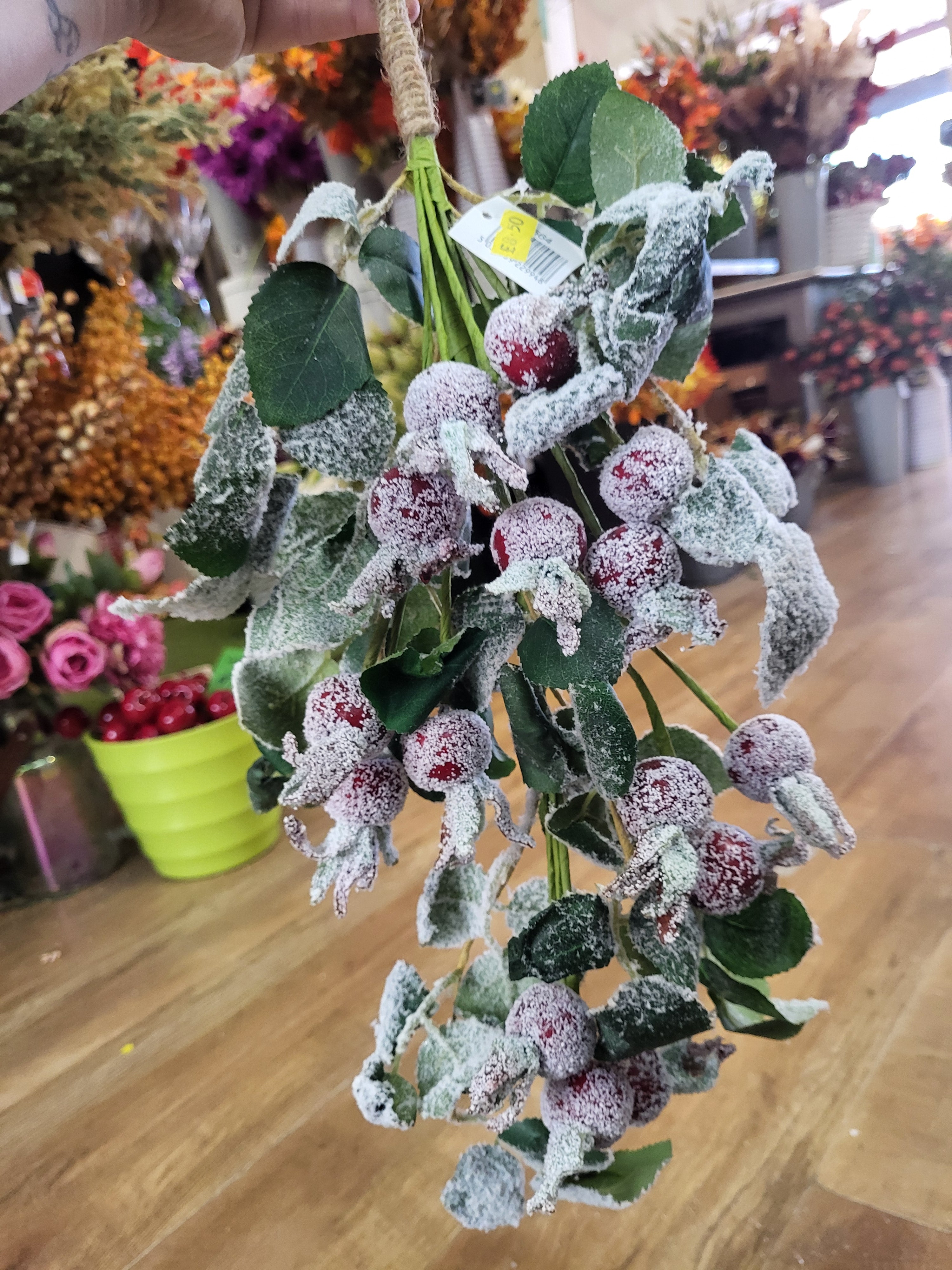 Premium frosted Rosehip Winter swag image 1