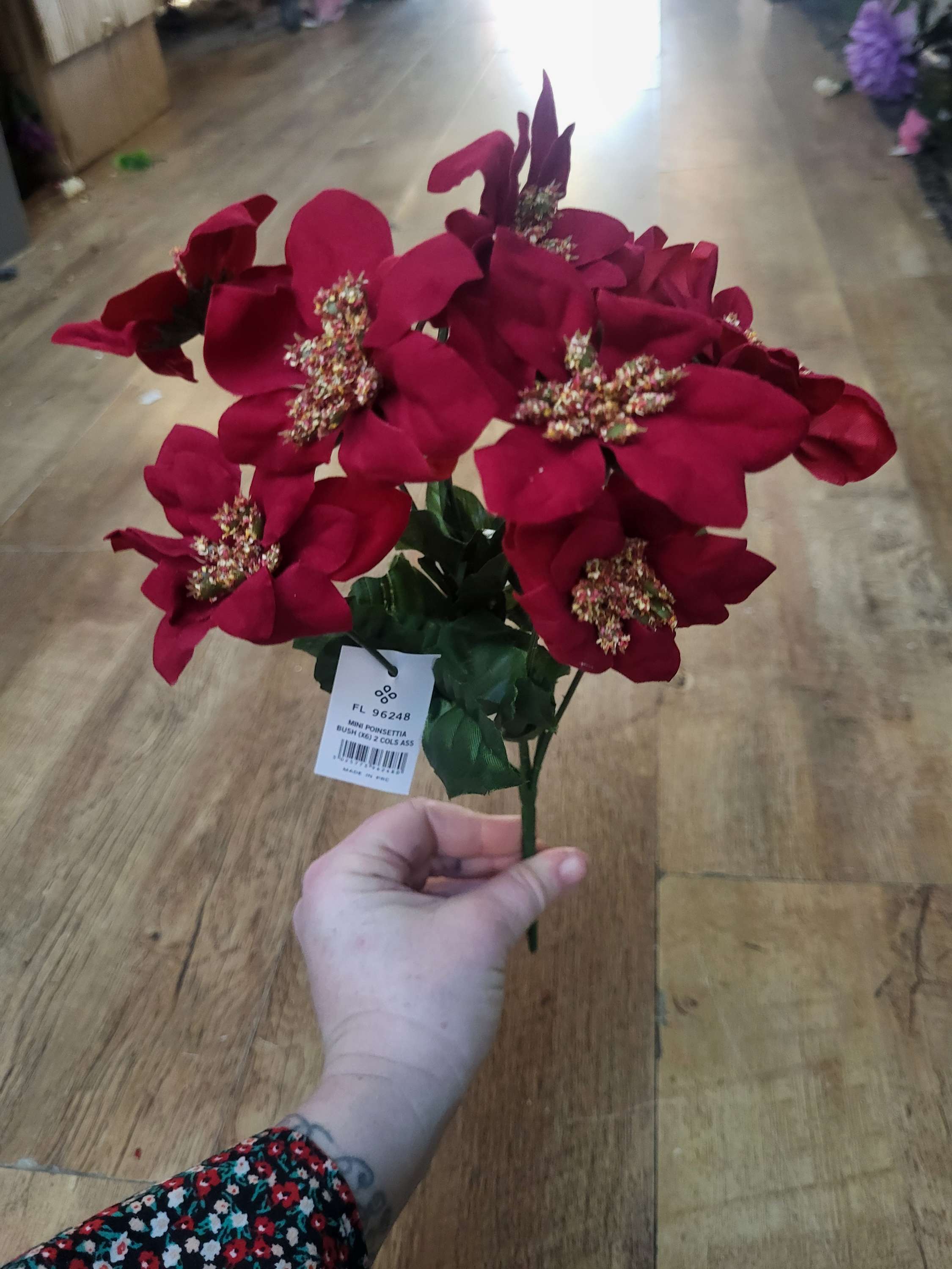 Mini poinsettia bunch - 2 colours available image 2