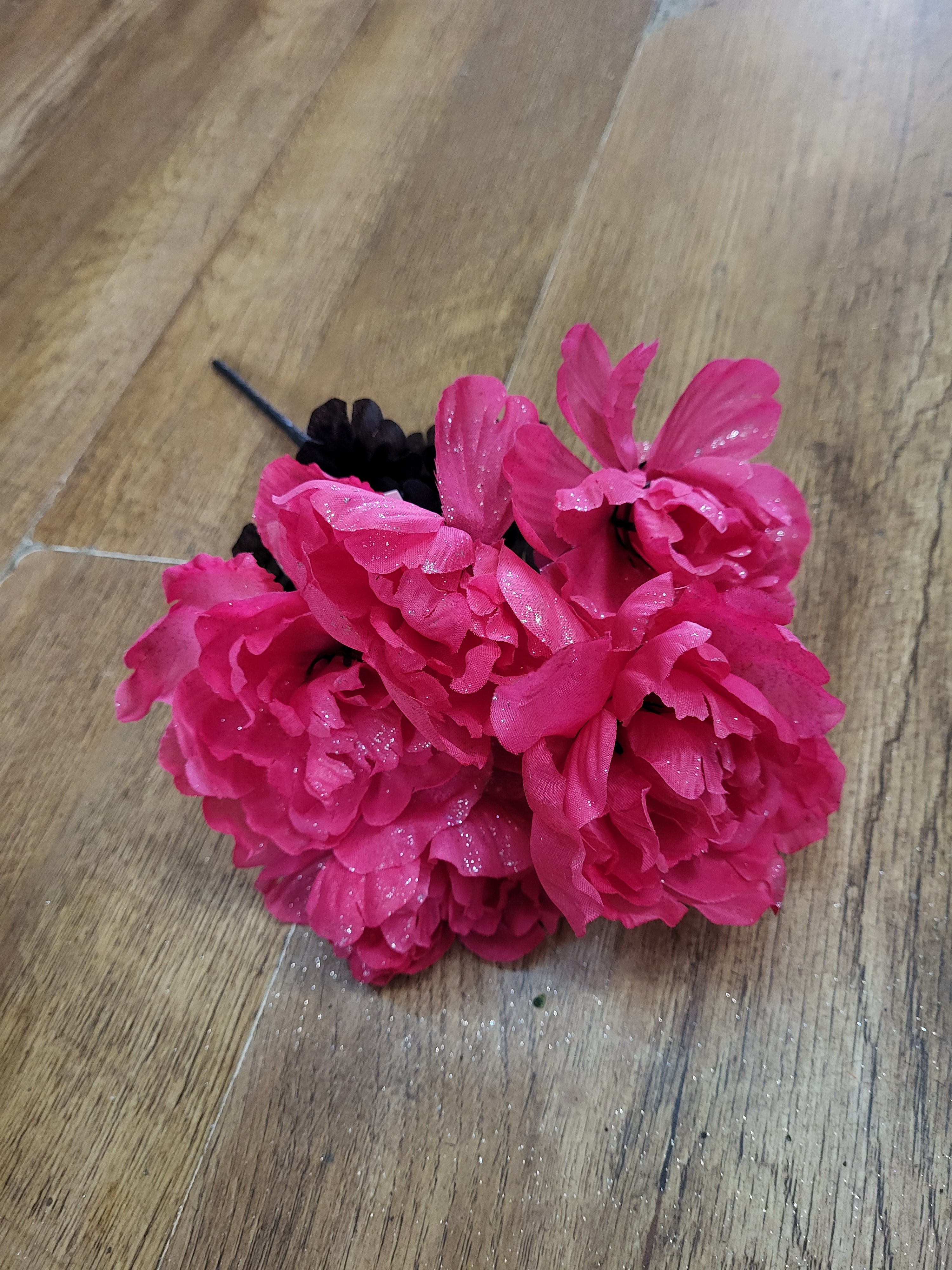 Neon Rainbow sparkle peonies - 6 colours available image 8