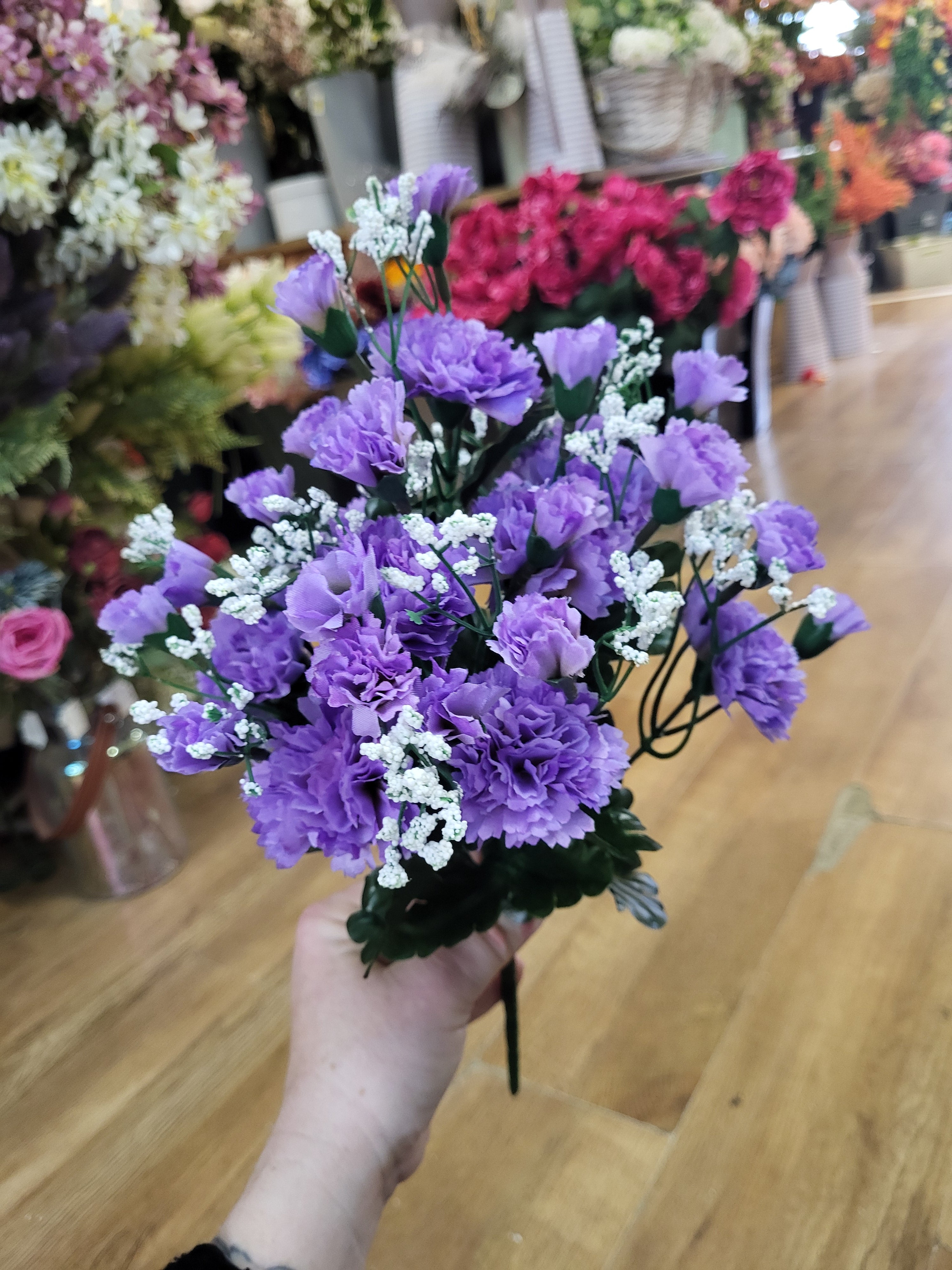 Big bunch of mixed size carnations with gyp  - 6 colours available image 1