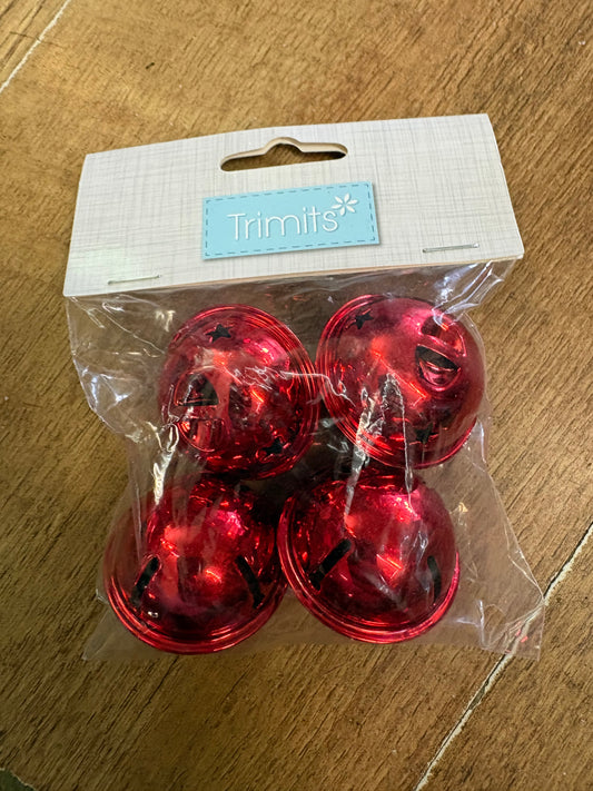 Pack of 4 red bells