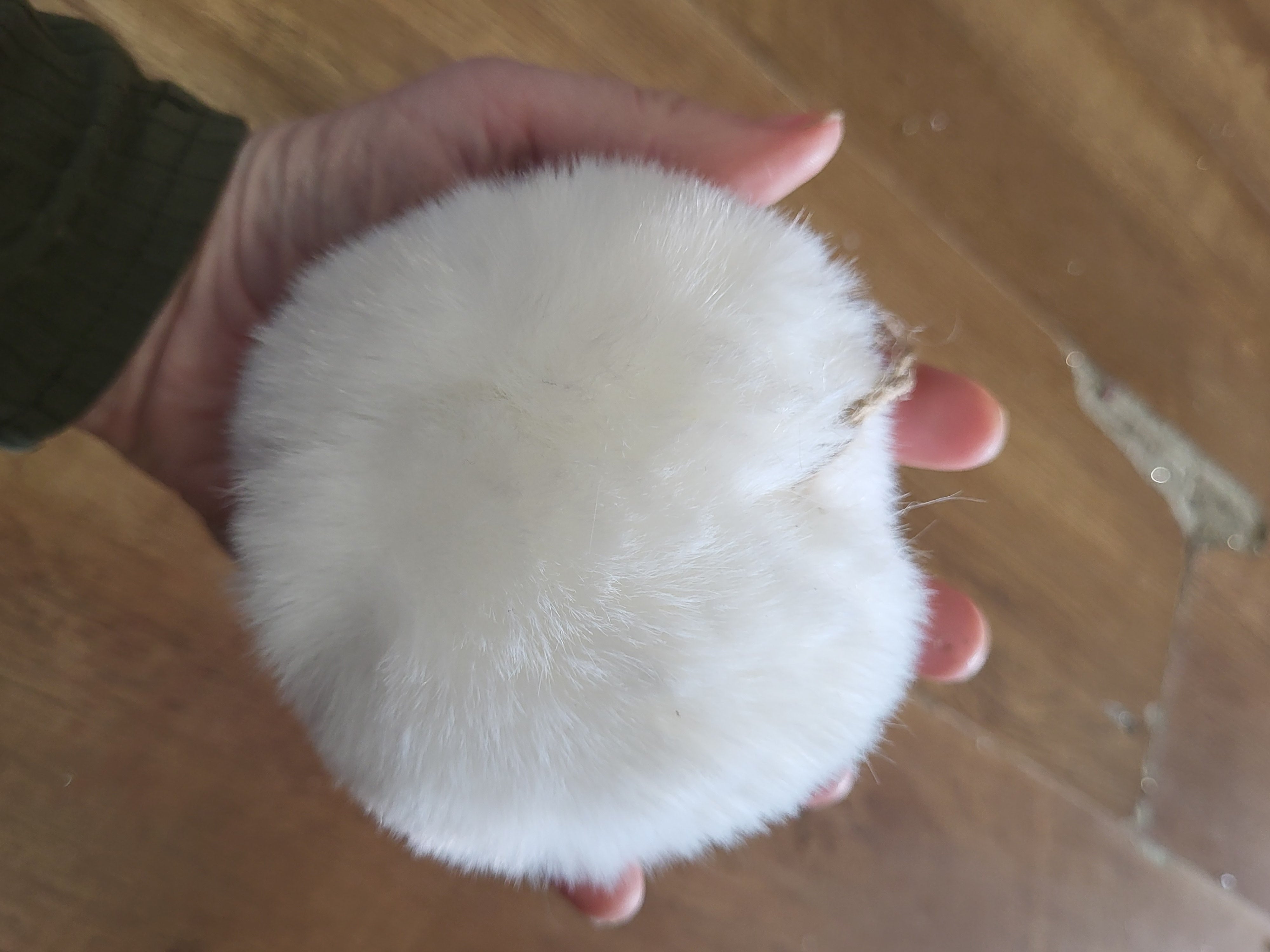 10cm white fluffy bauble image 1
