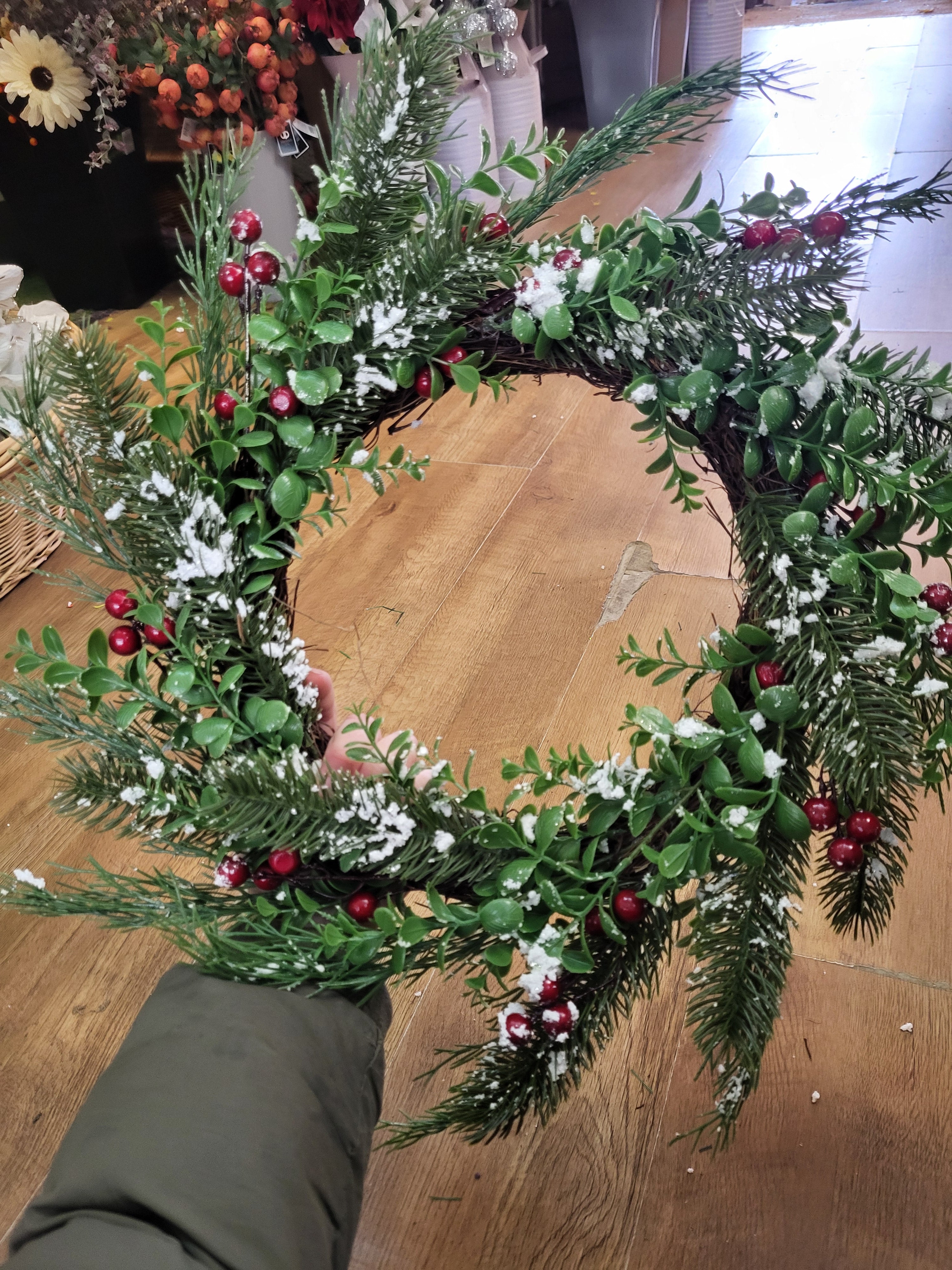 Snowberry/eucalyptus/pine wreath  image 6