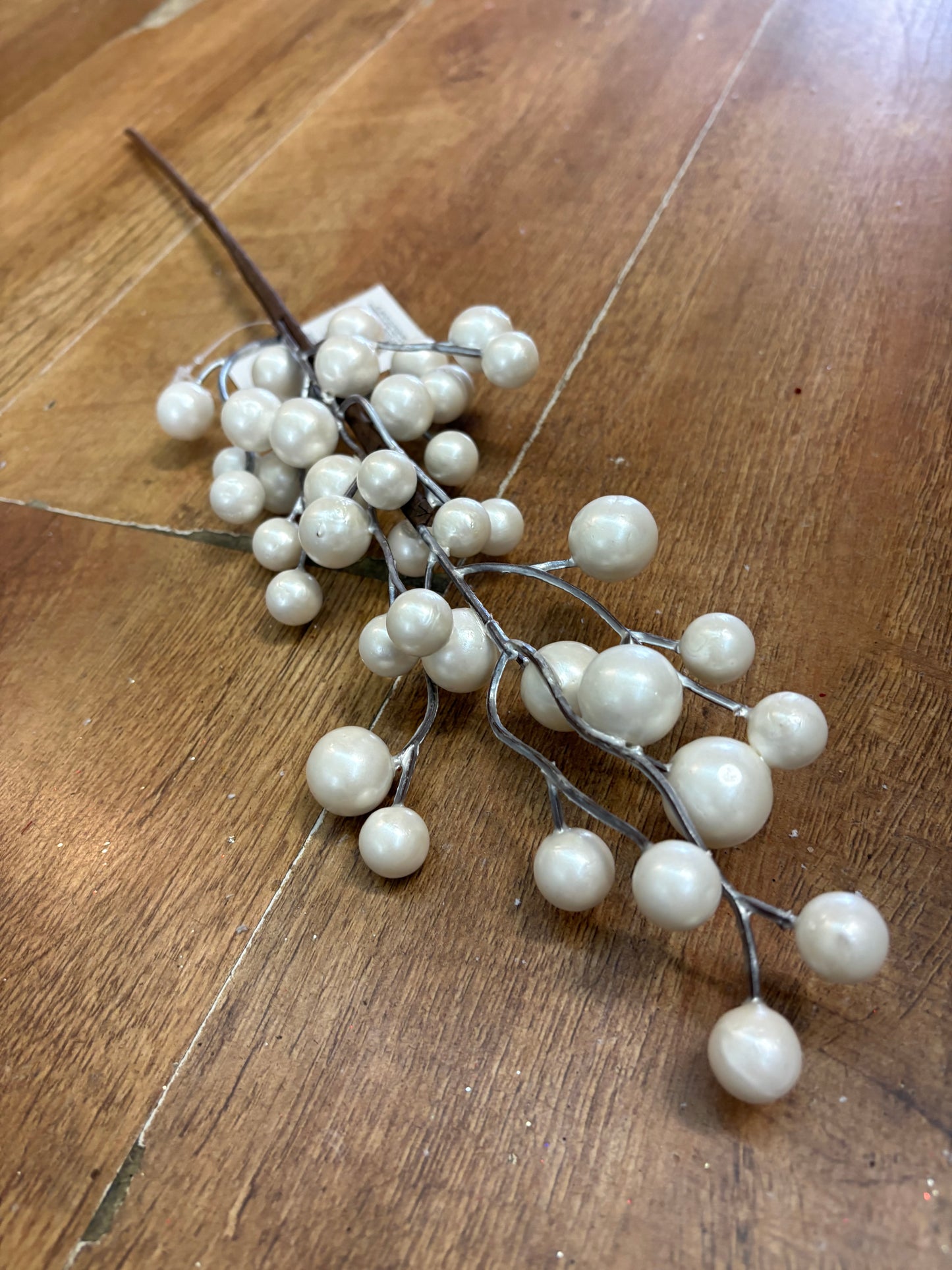 Pearly white berry stem