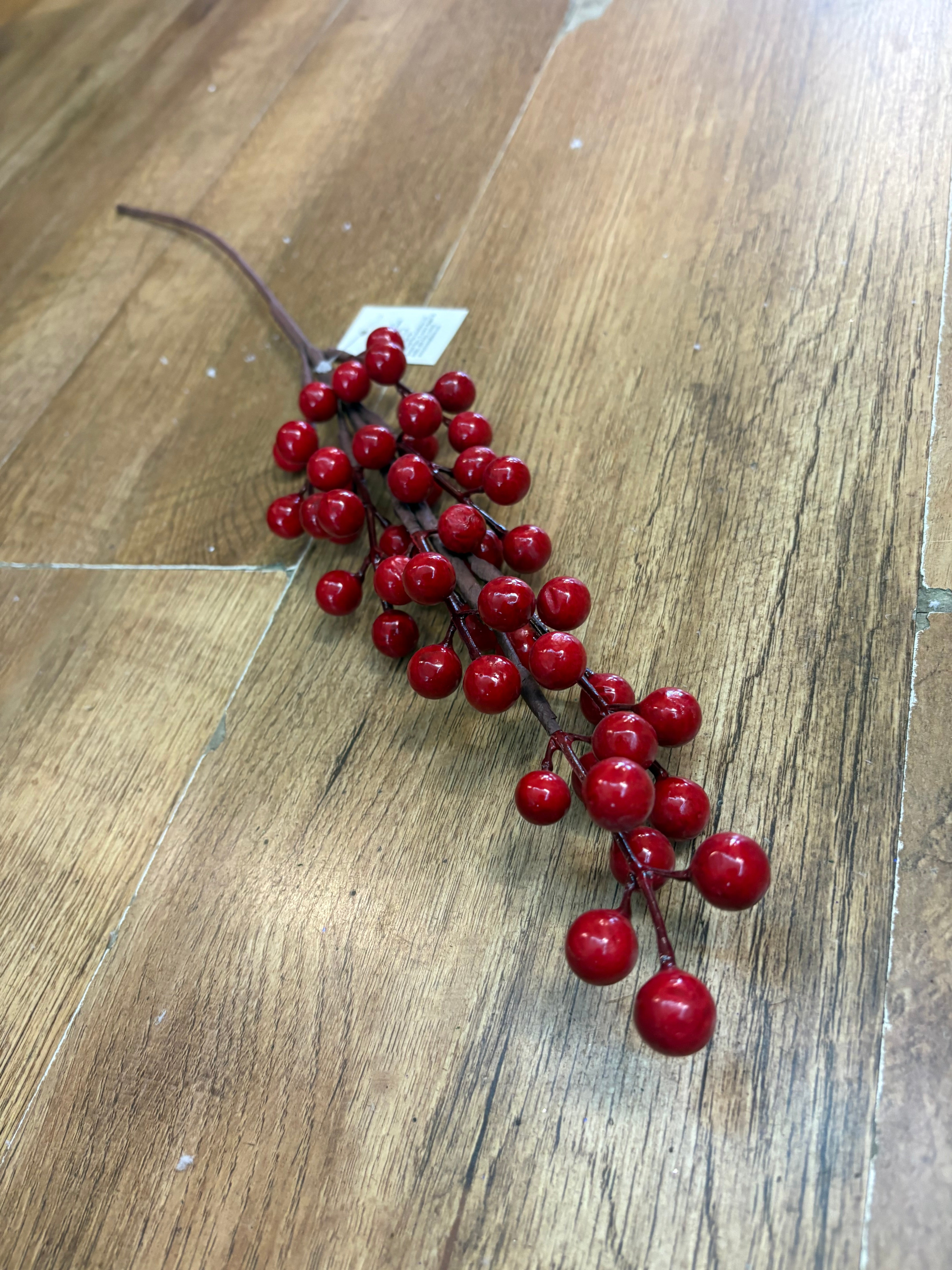 Bundle of 3 red berry stems