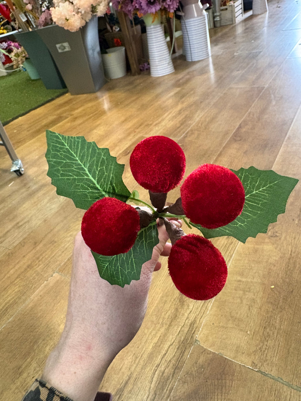 Velvet bauble pick