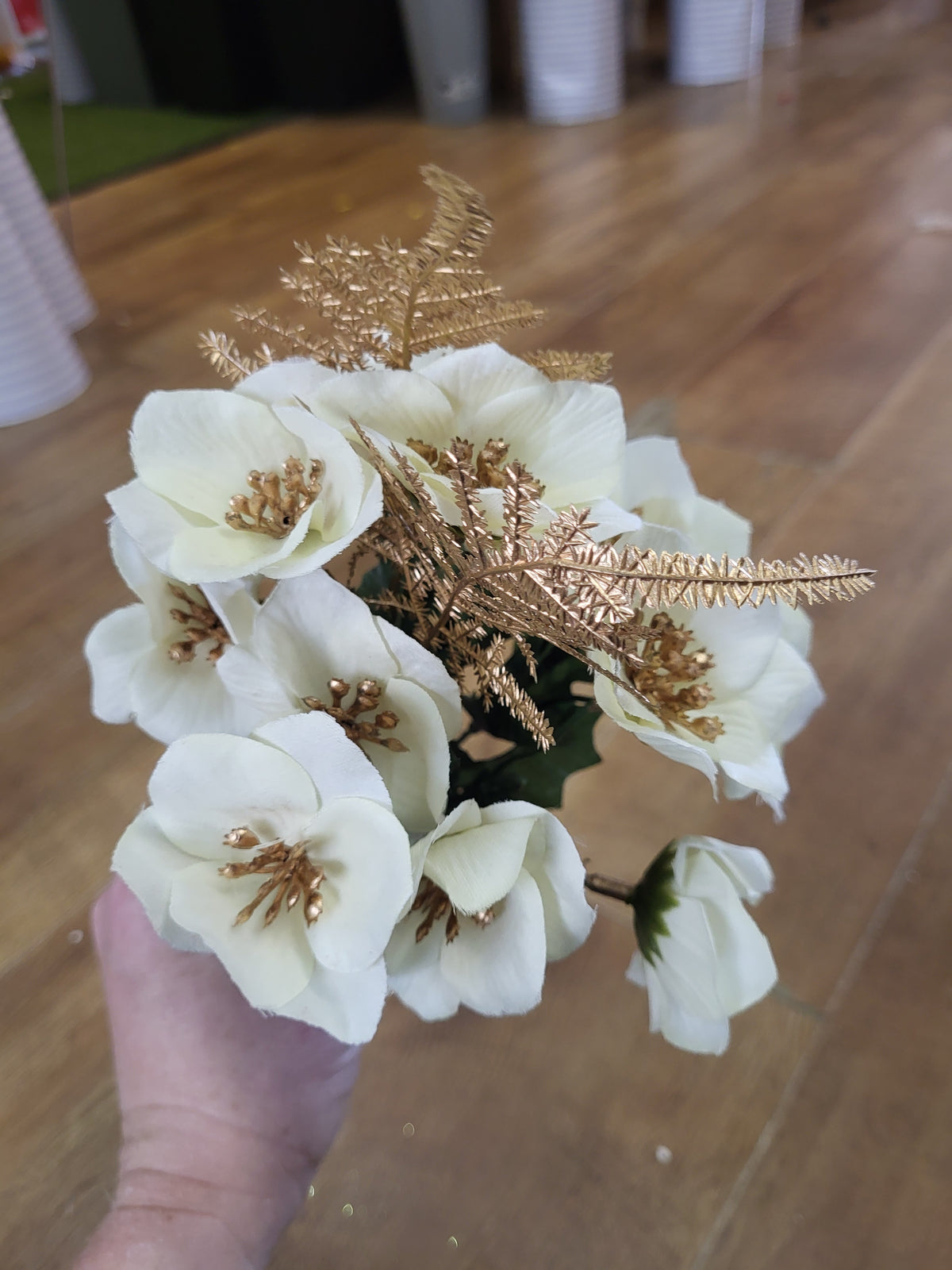 Christmas flowers with metallic fern - 4 colours available image 2