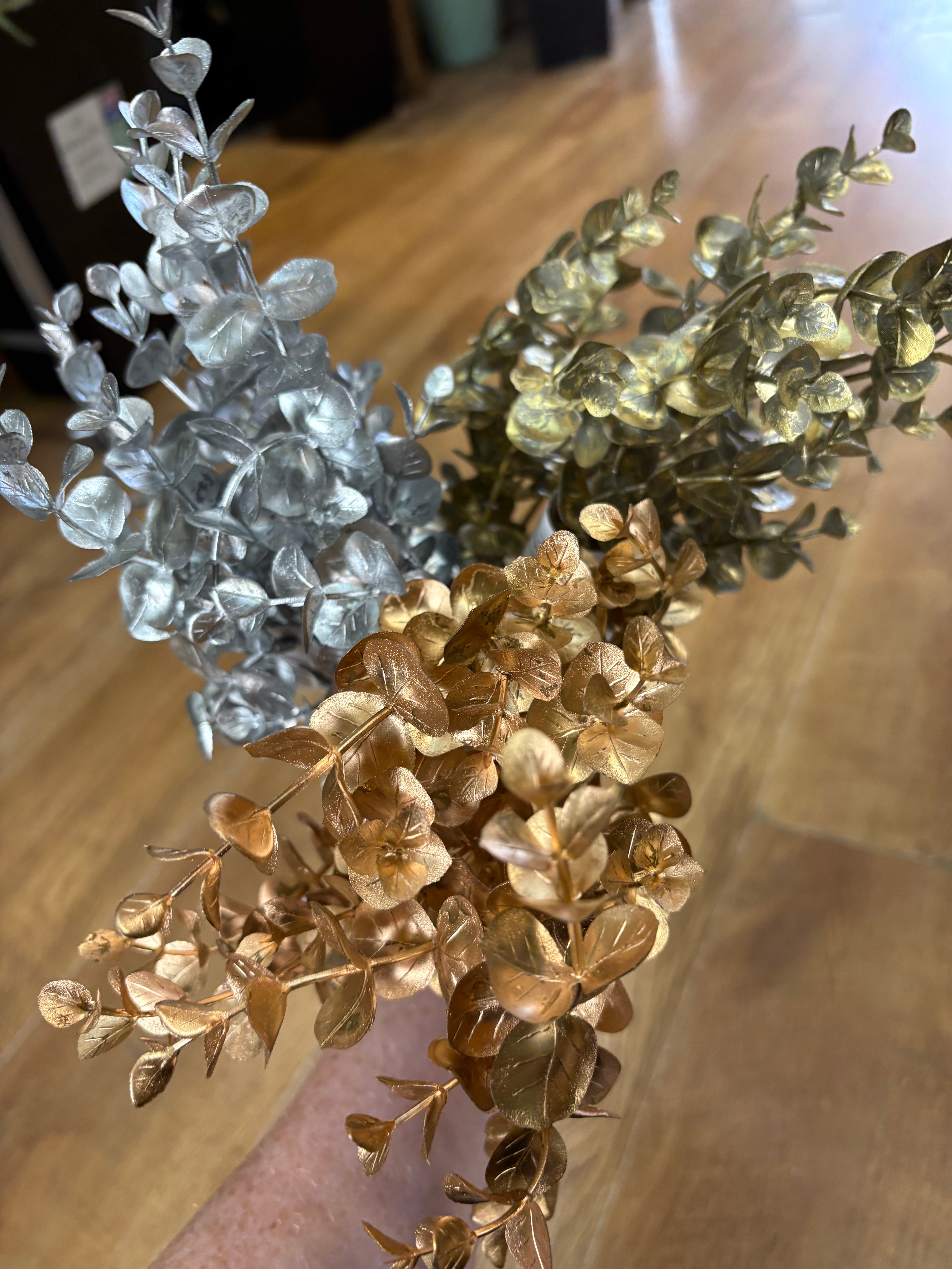 Metallic eucalyptus bunch - 3 colours available
