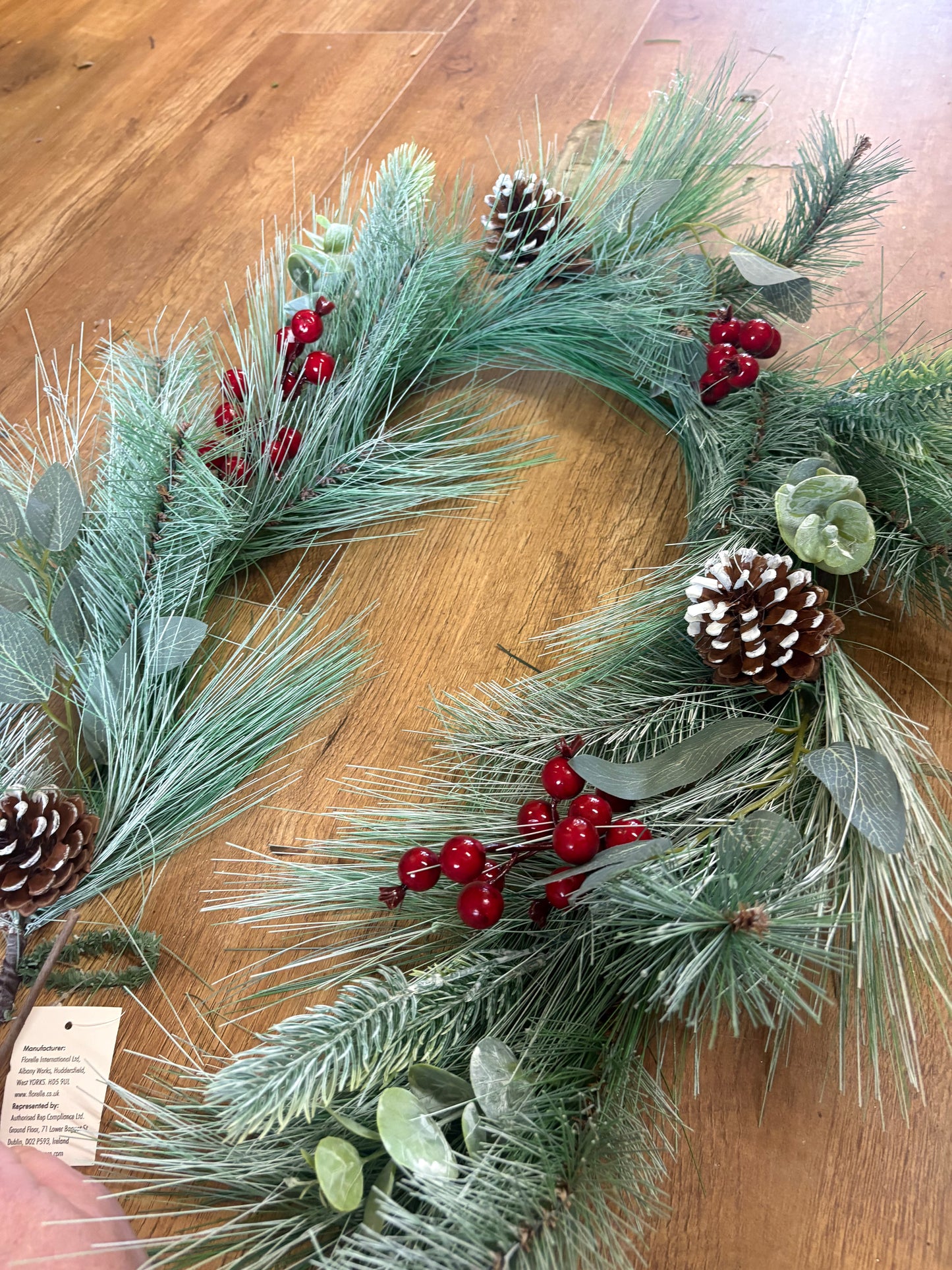 120cm frosted cone garland
