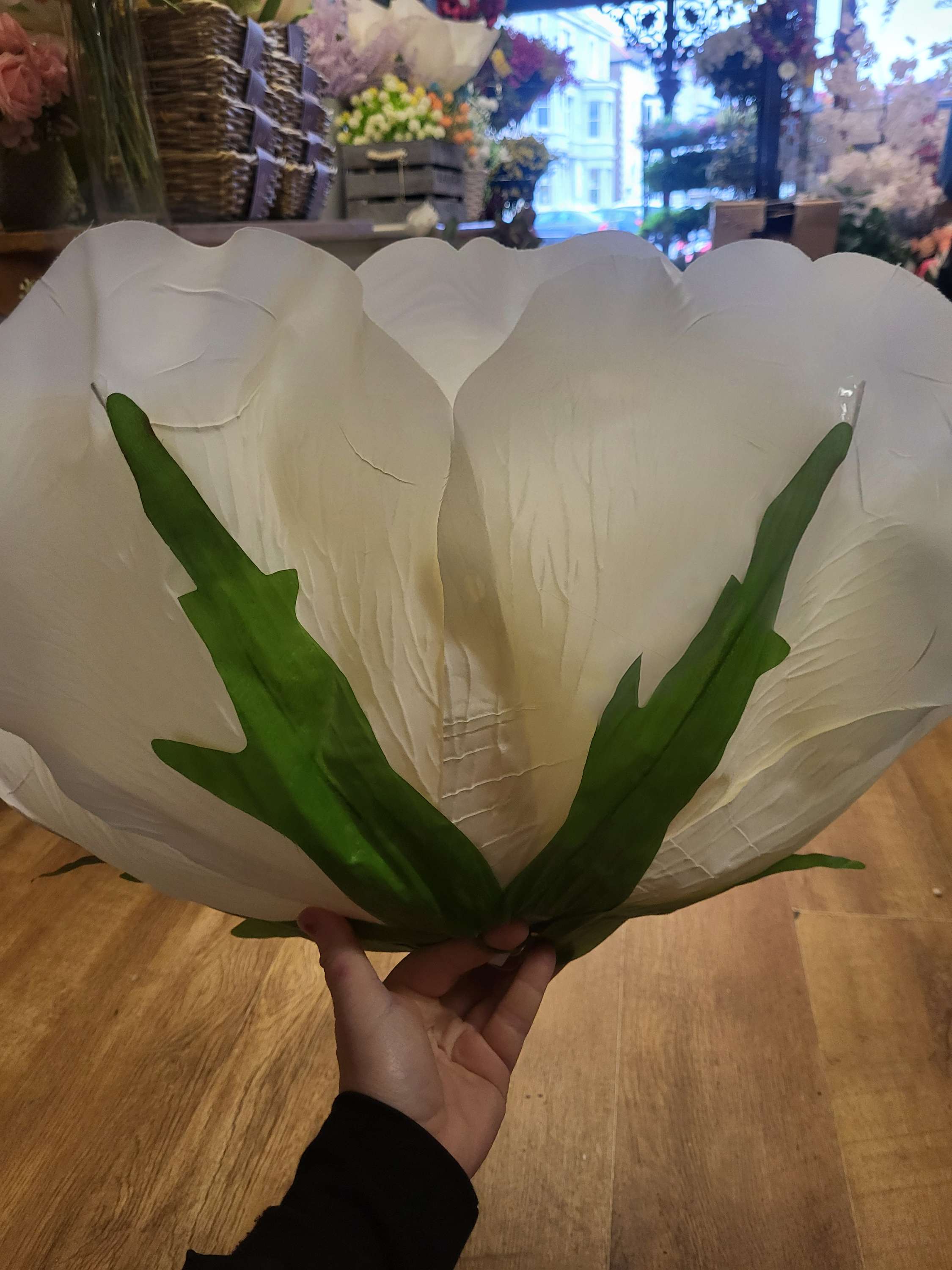 Giant 70cm diameter ivory frilly rose head image 5