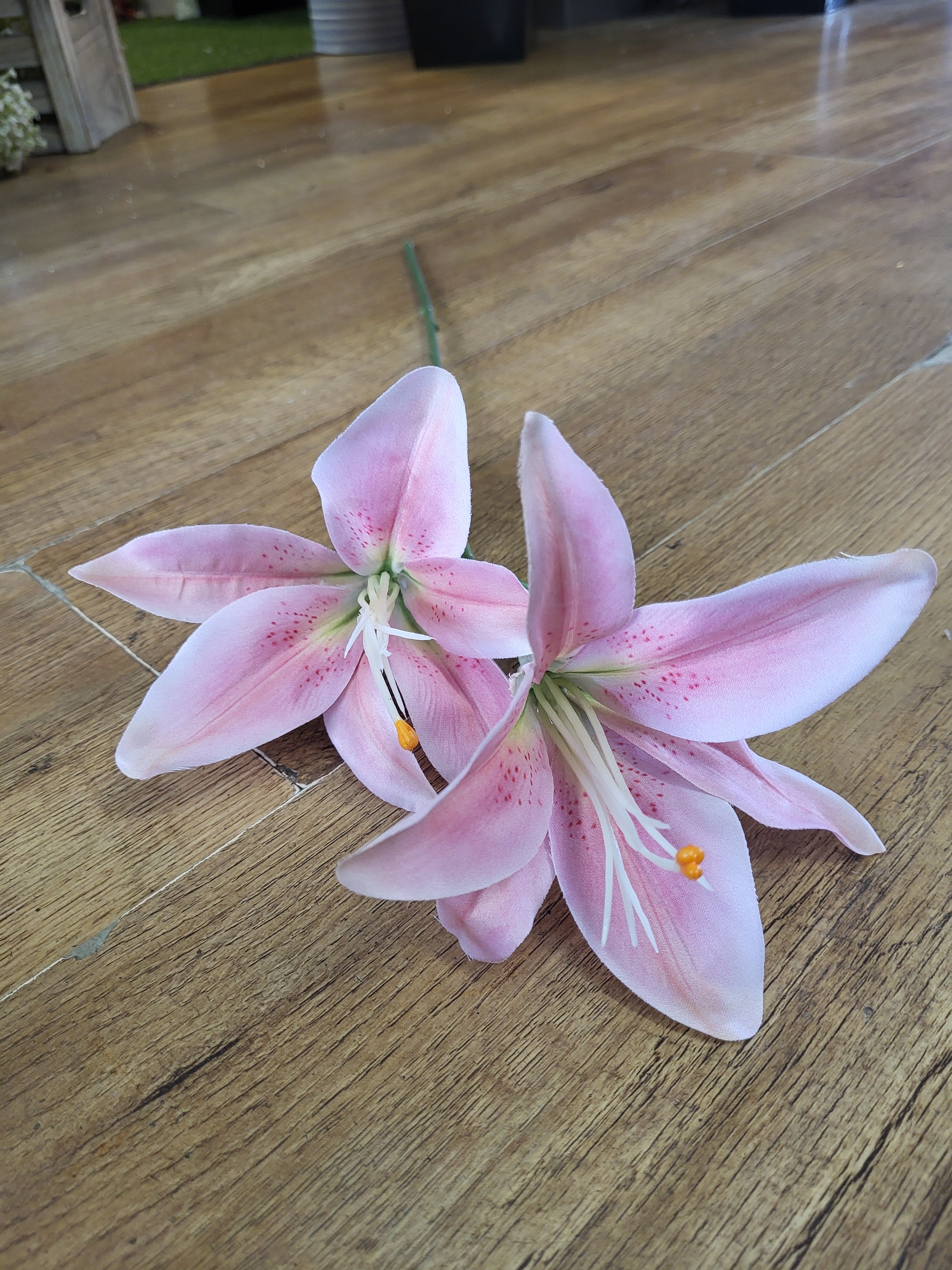 Long stem pink lily spray  image 1