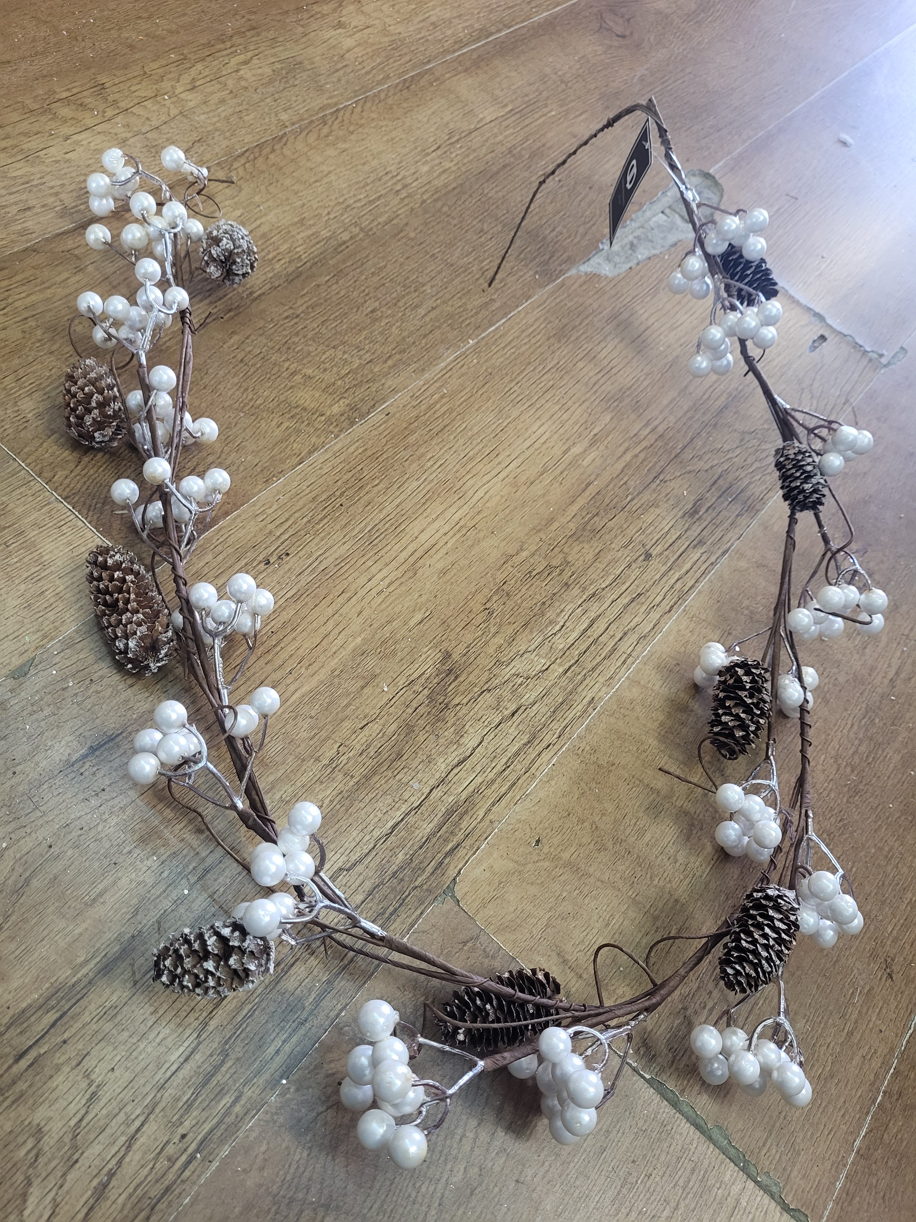 1.2m pearly berry and cone garland image 5