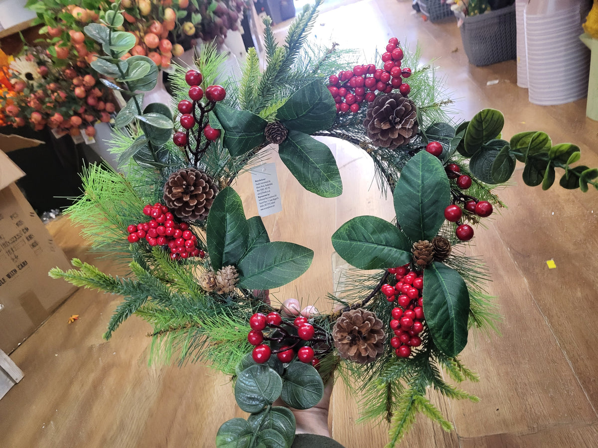 45cm Woodland eucalyptus and berries wreath image 2