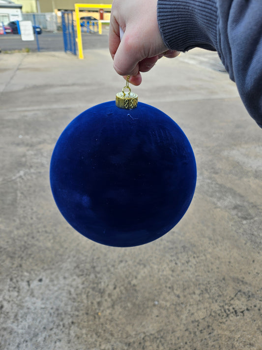 Large 20cm Midnight Blue Velvet Bauble