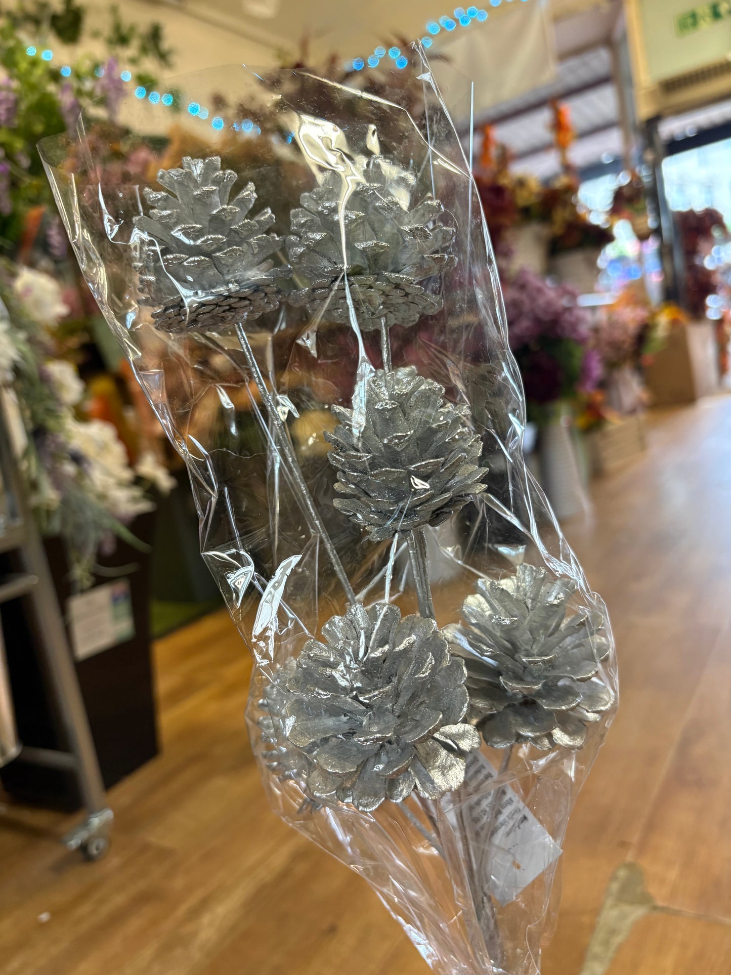 long stem glittered cones - 3 colours available