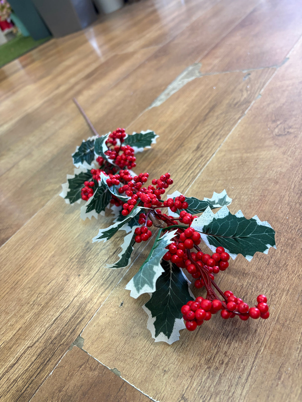 Long stem holly spray
