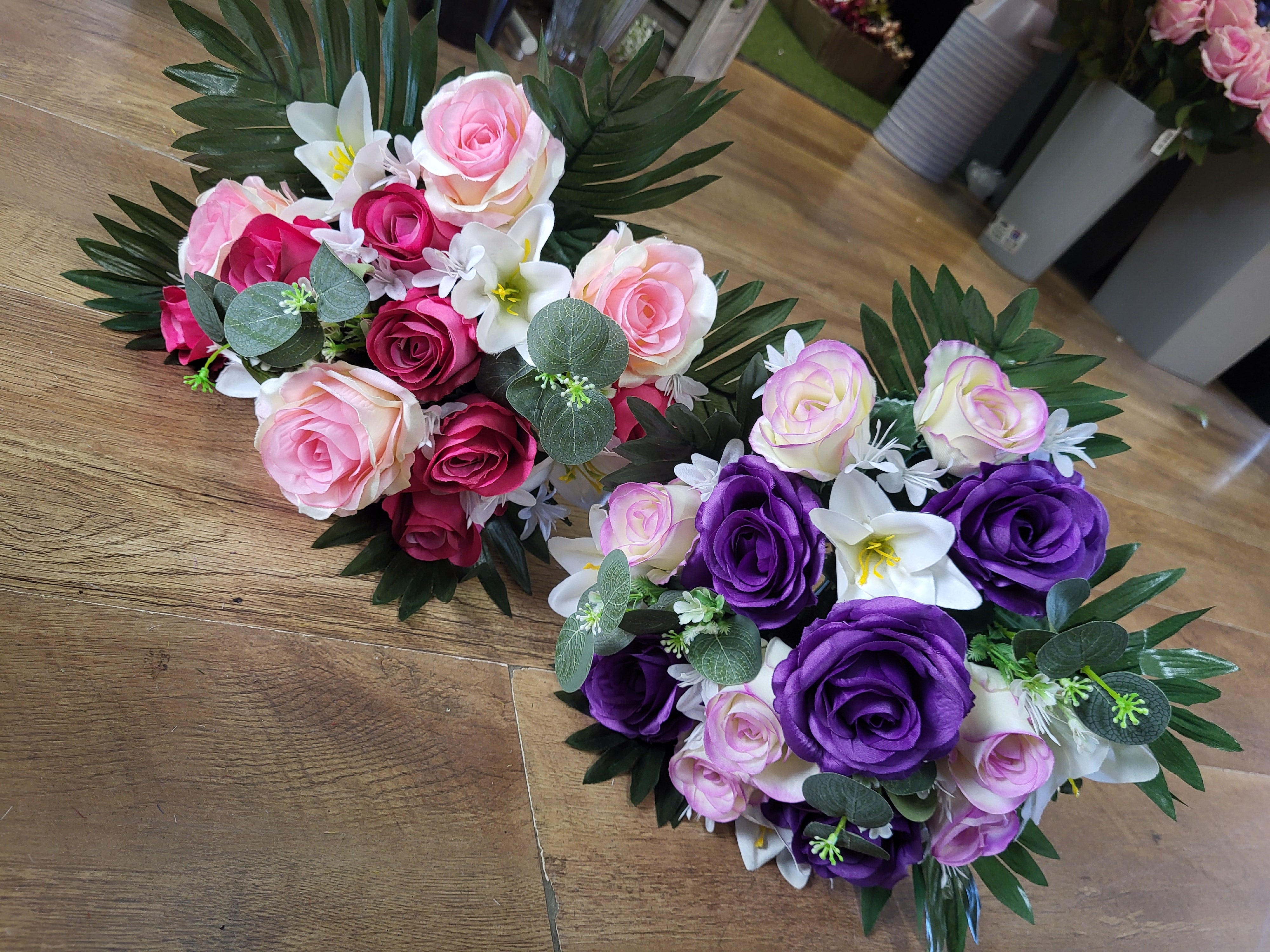 Rose/lily/eucalyptus bouquet - 2 colours available image 7