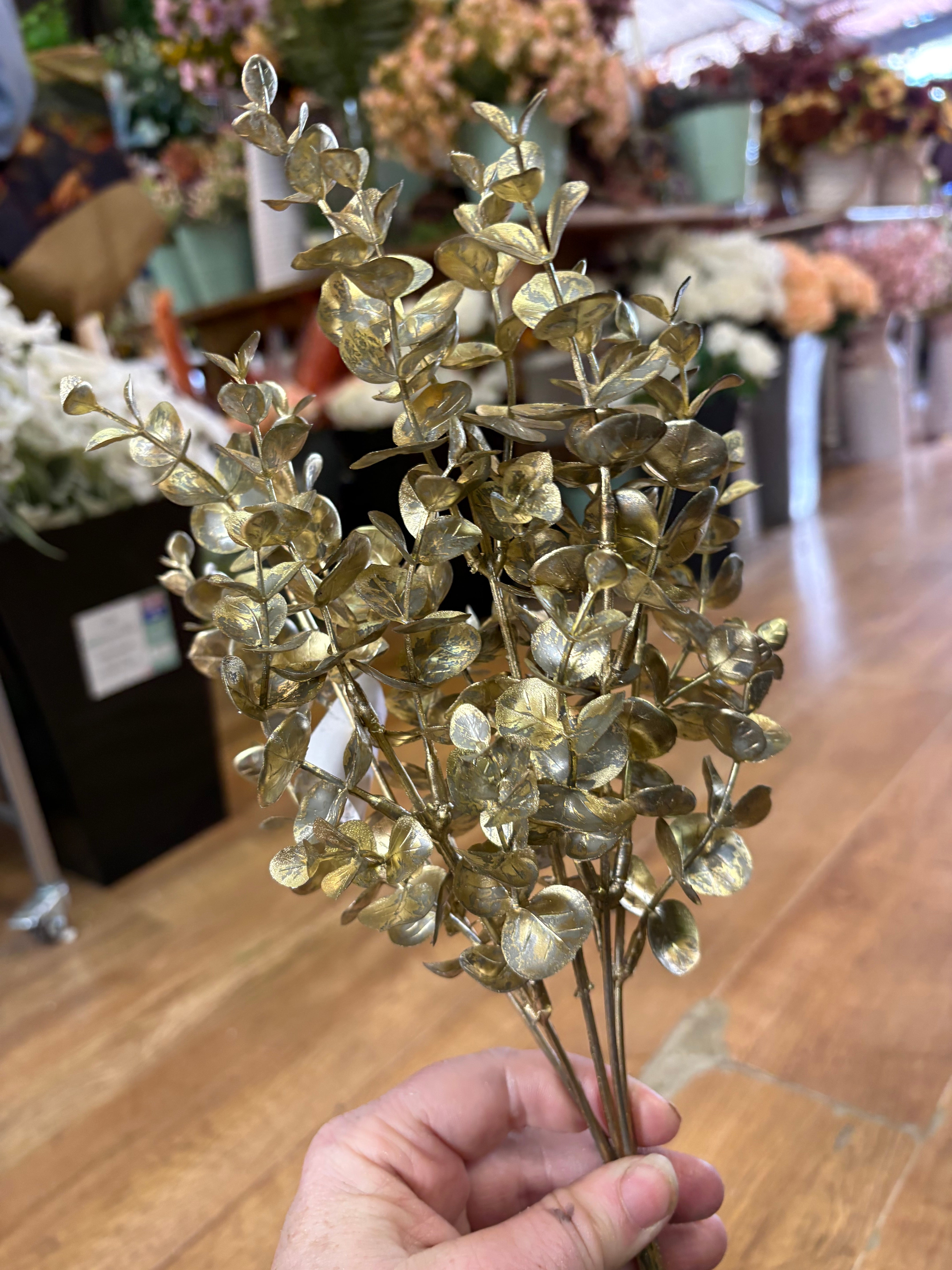 Metallic eucalyptus bunch - 3 colours available
