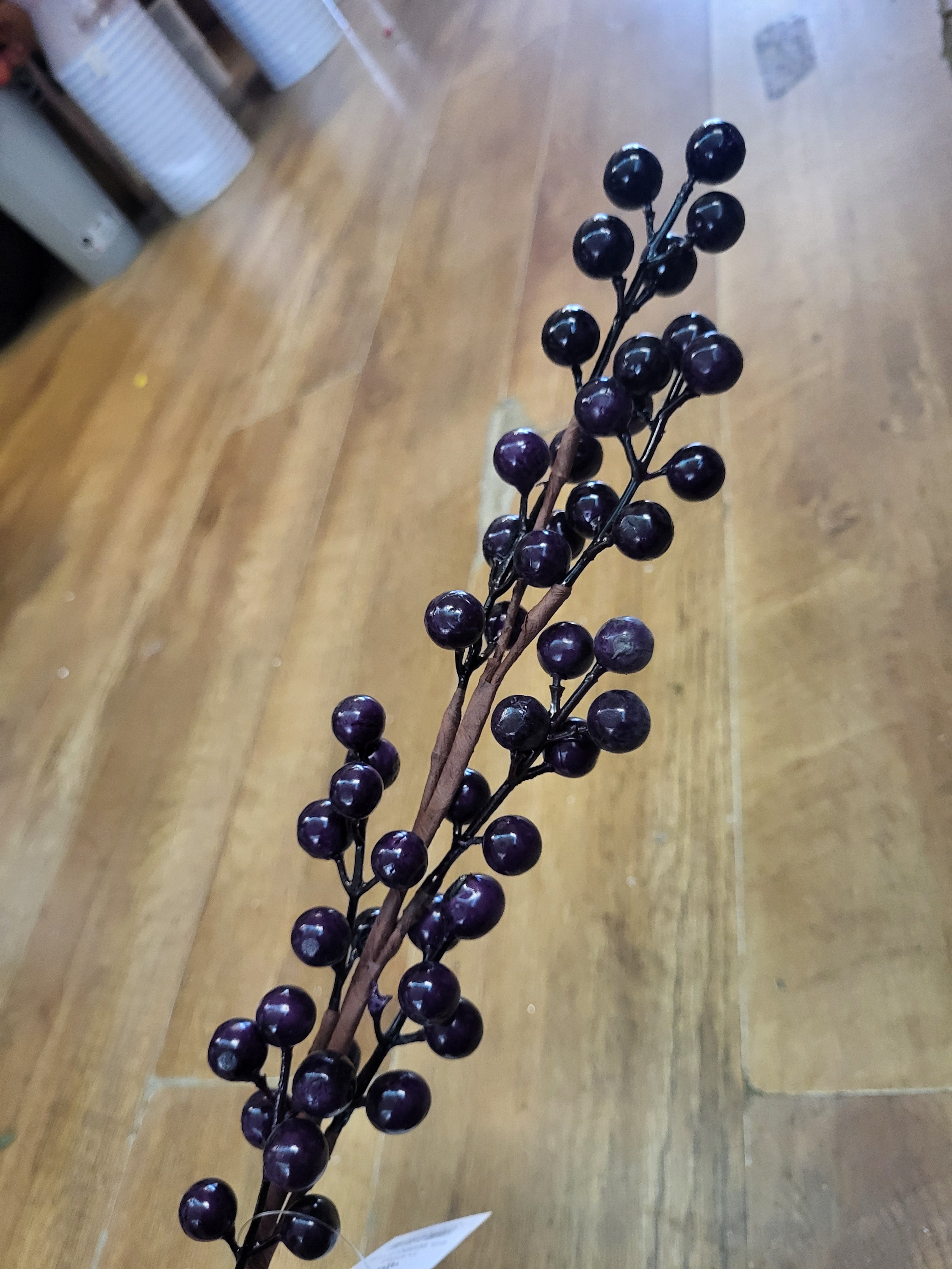 Bundle of 3 dark purple berry stems image 3