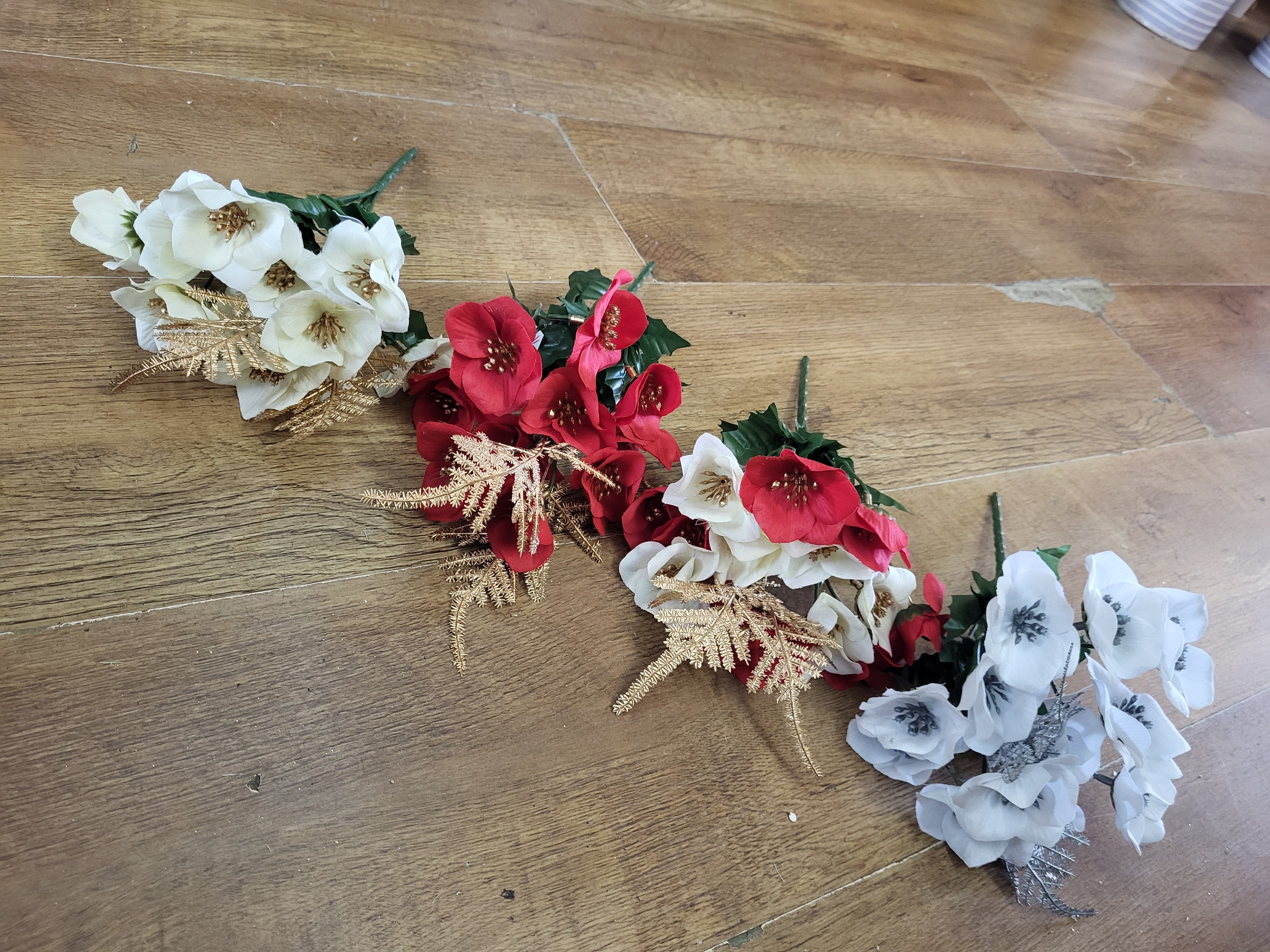 Christmas flowers with metallic fern - 4 colours available image 0