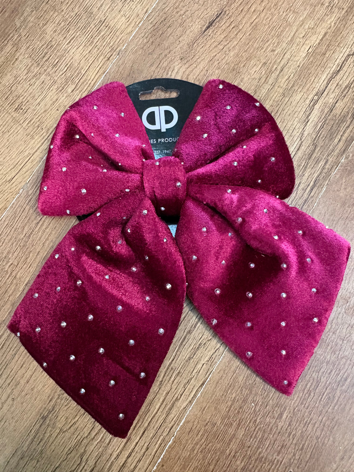 20x24cm diamanté burgundy velvet Christmas bow