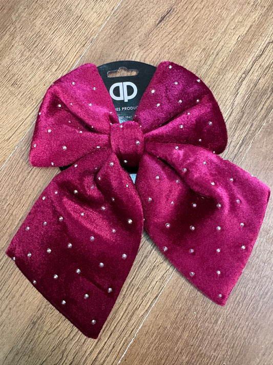 20x24cm diamanté burgundy velvet Christmas bow